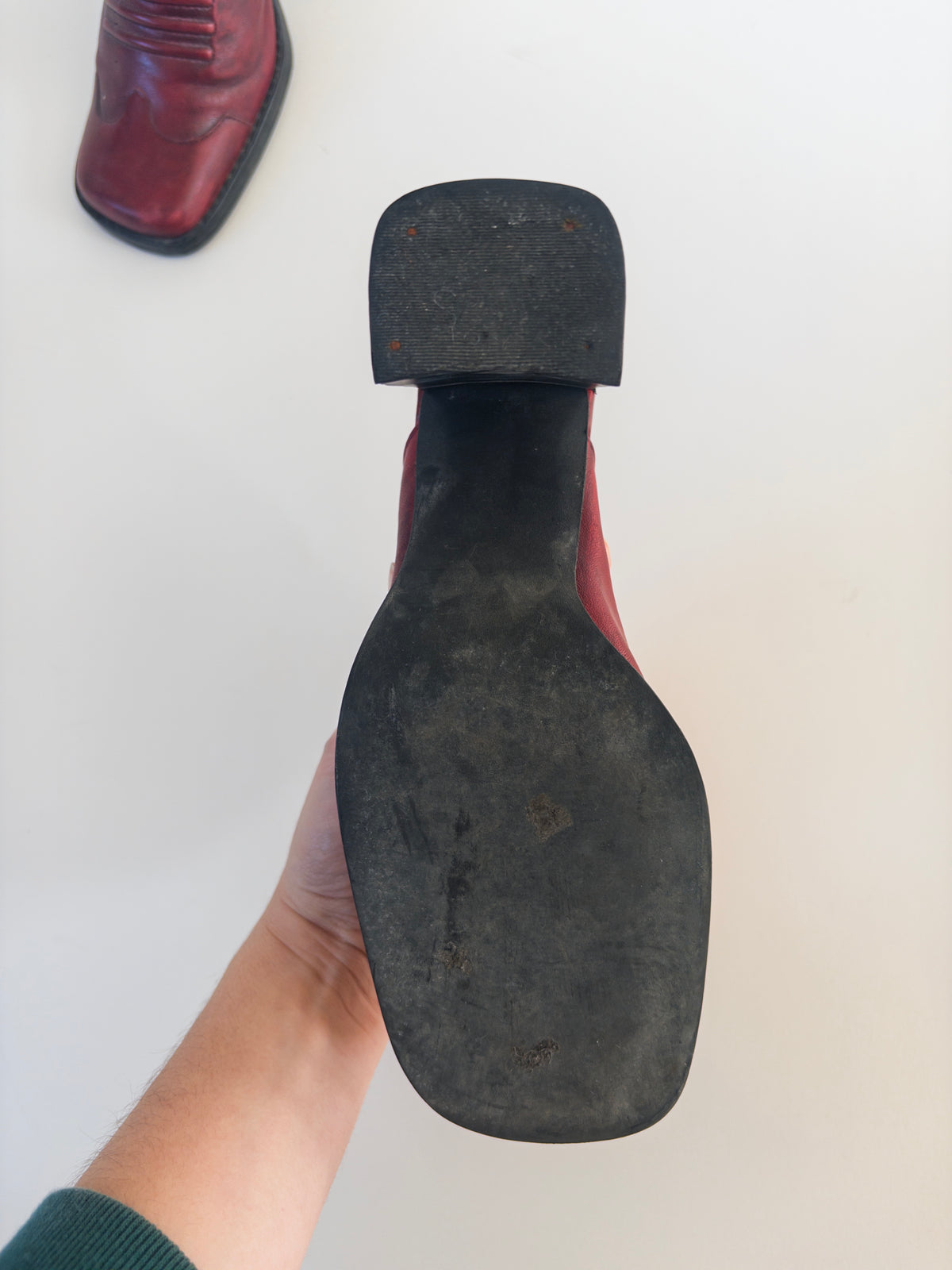 Red Leather Mules