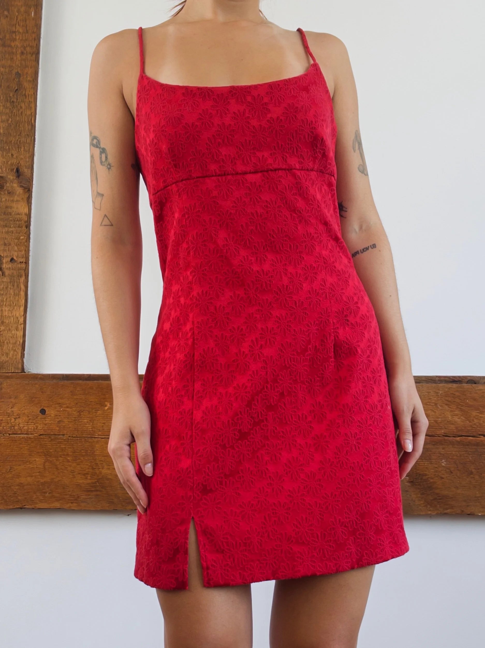 90s Square Neck Mini Dress