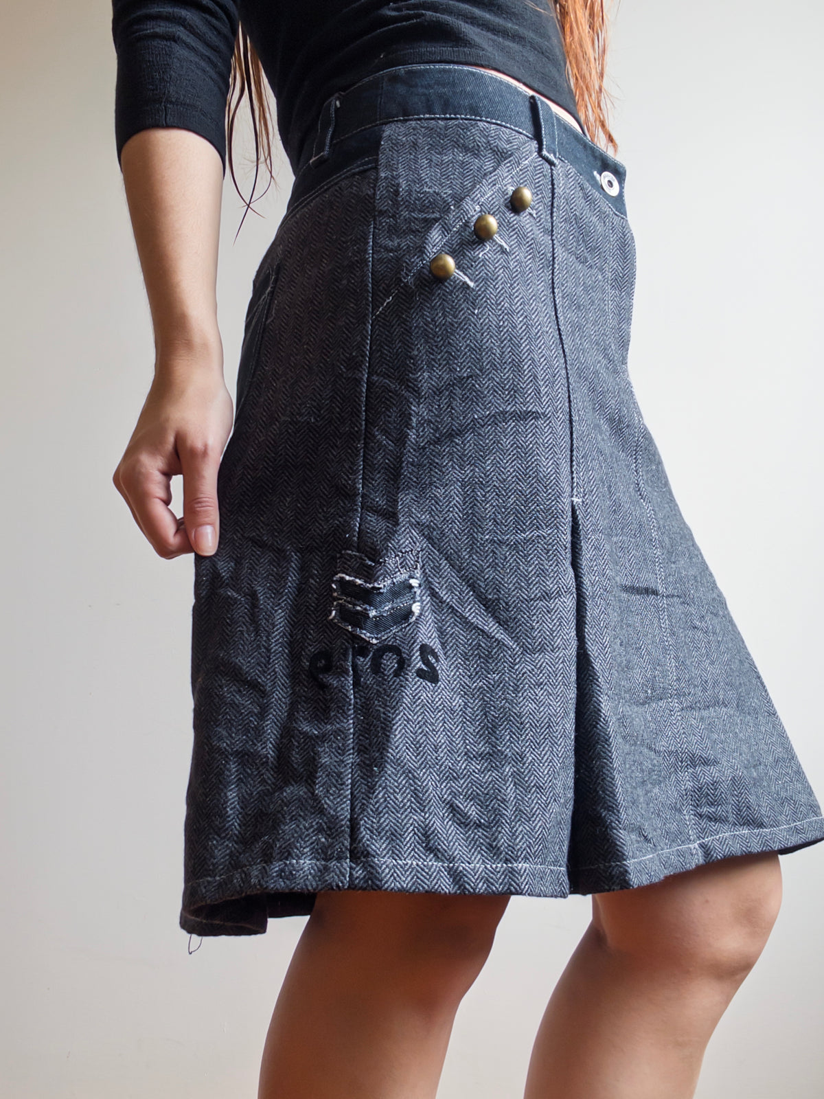 Herringbone Pleated Mini