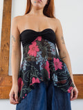 Floral Strapless Top