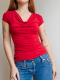 Red Cowl Top