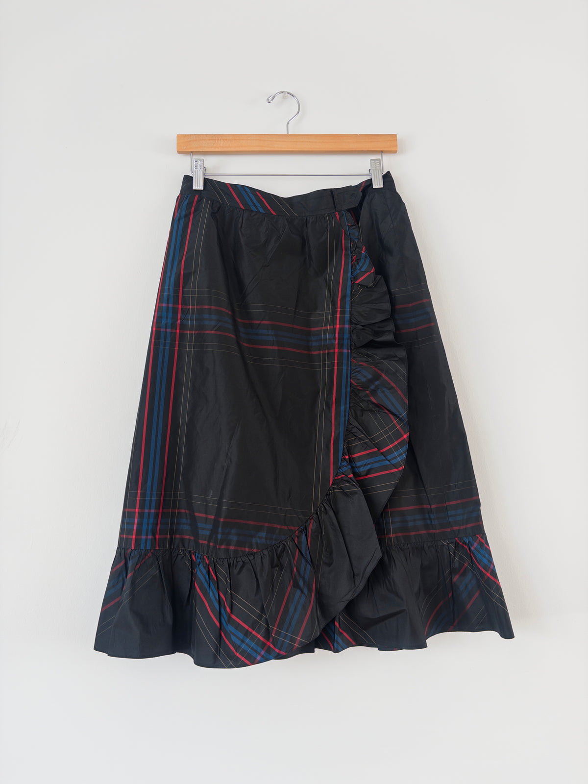 Plaid Ruffle Midi