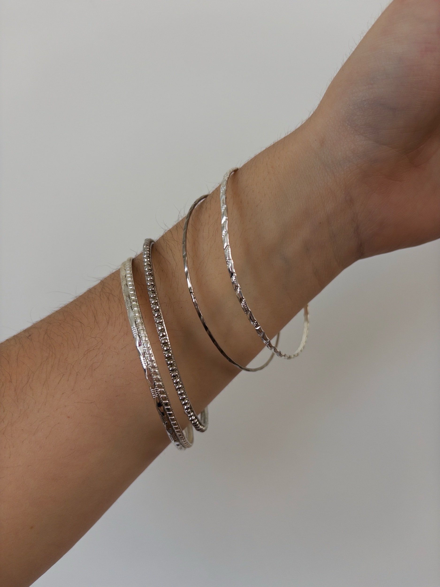 Silver Bangle Set