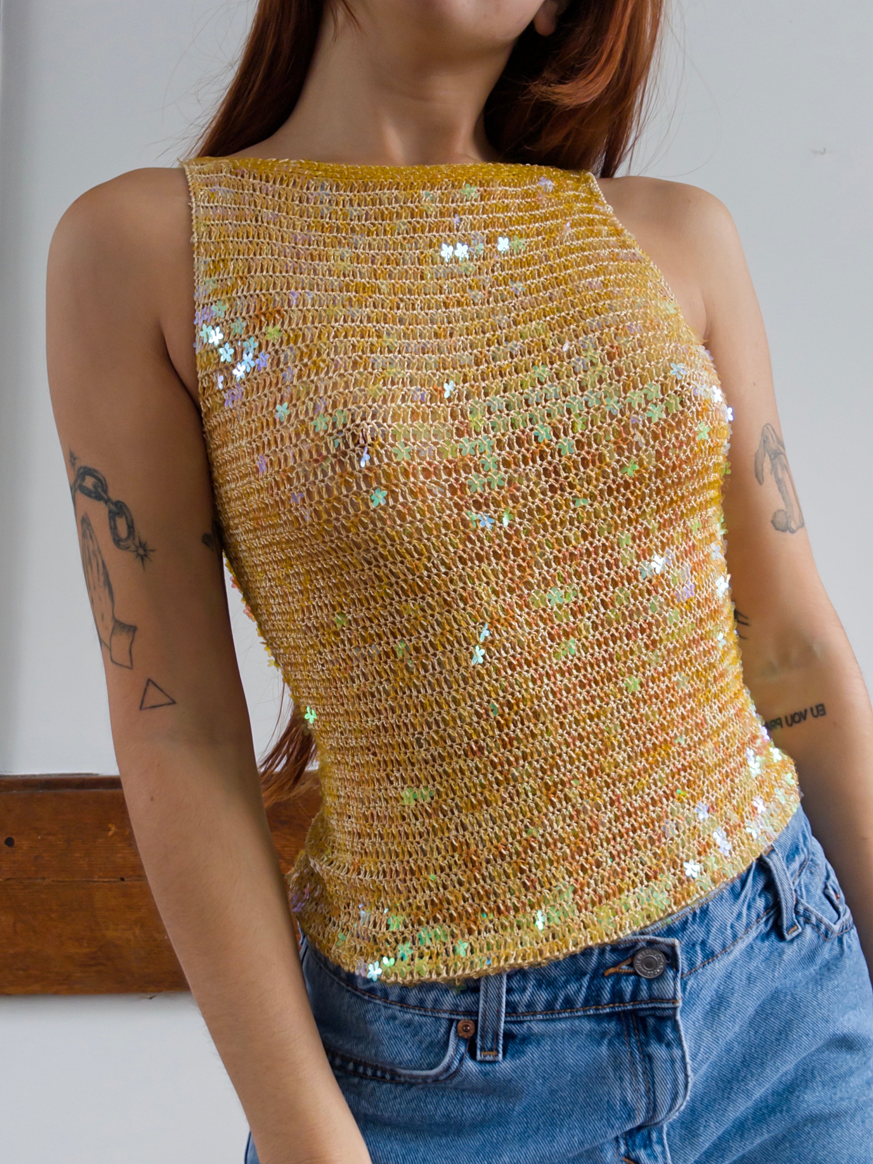 Sequin Crochet Tank