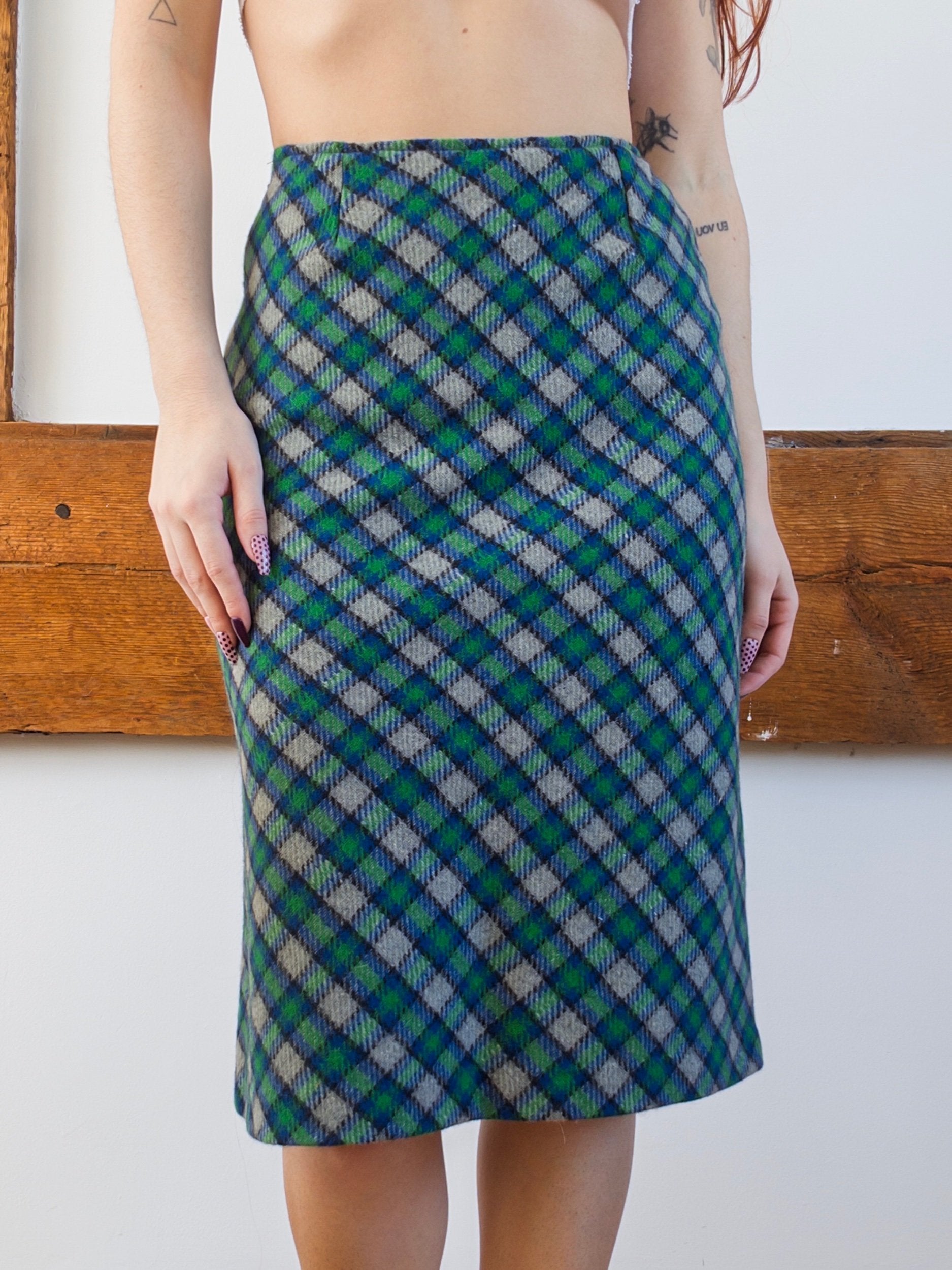 Green Plaid Midi
