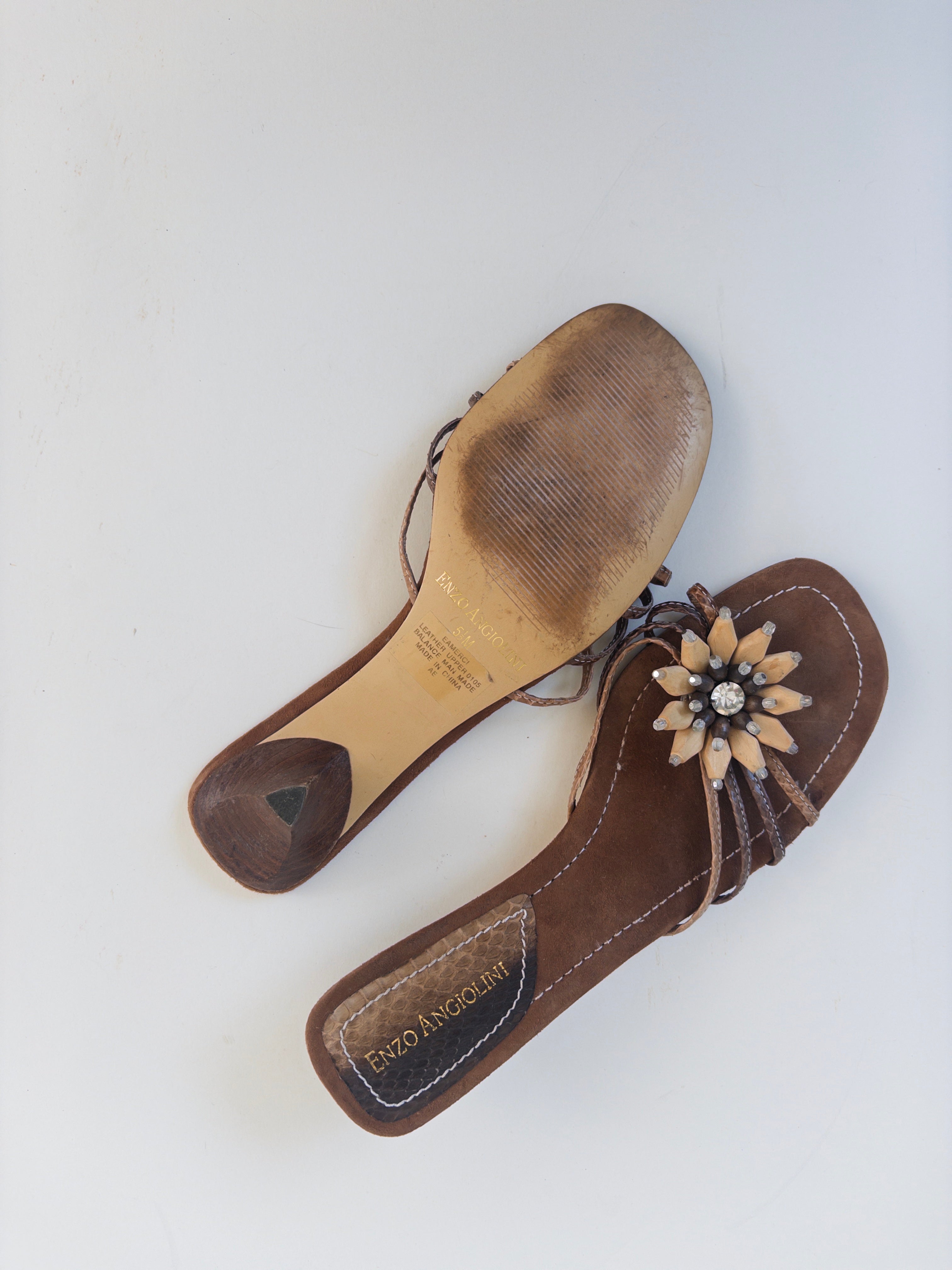Leather Beaded Sandals