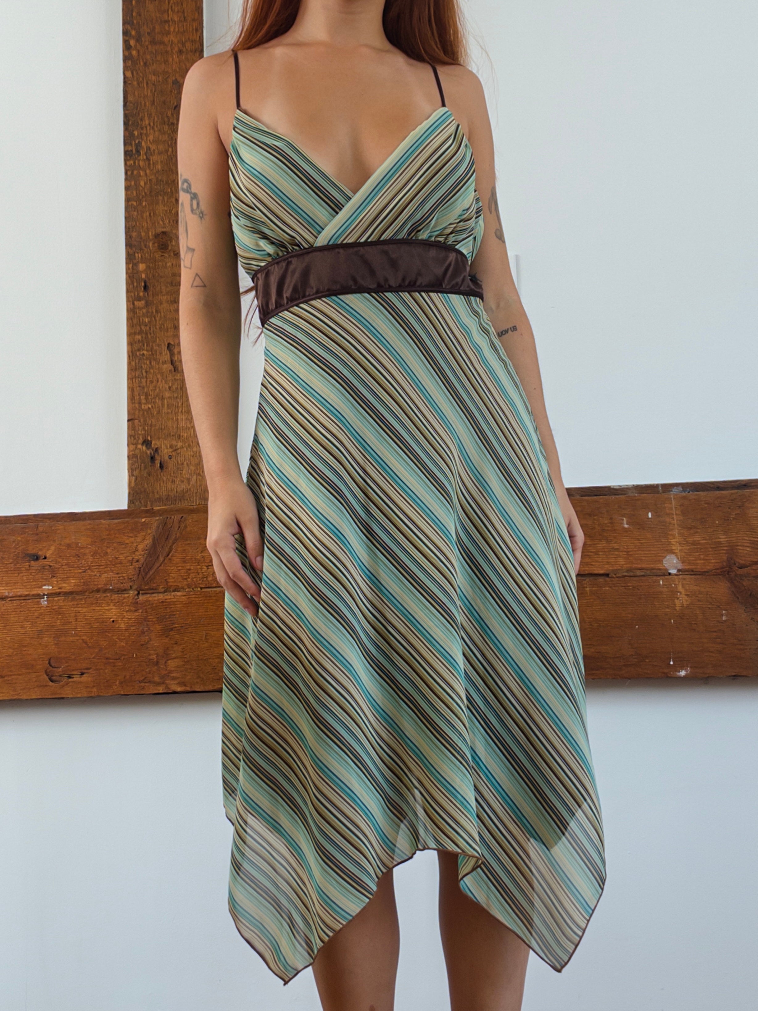 Striped Tie-Back Dress
