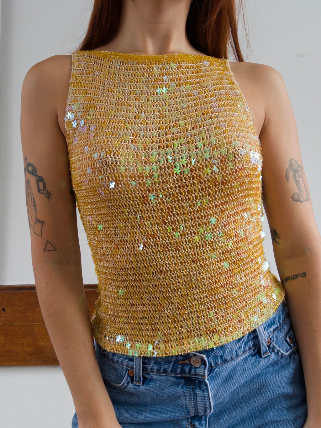 Sequin Crochet Tank