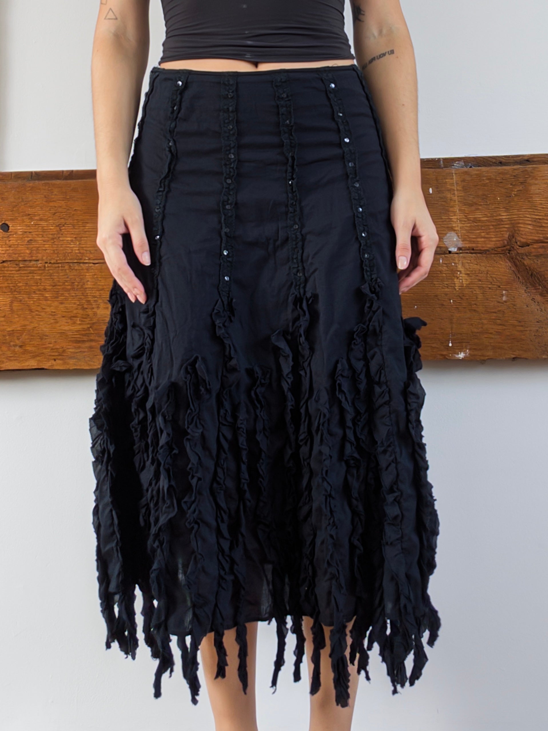 Ruffle Midi Skirt