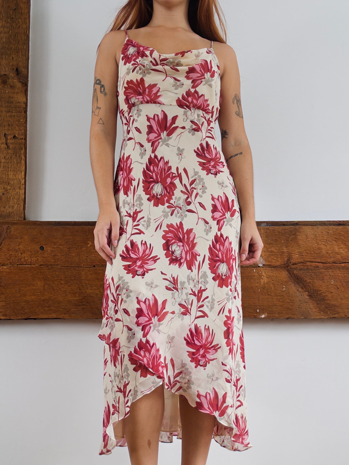 Silk Cowl Dress
