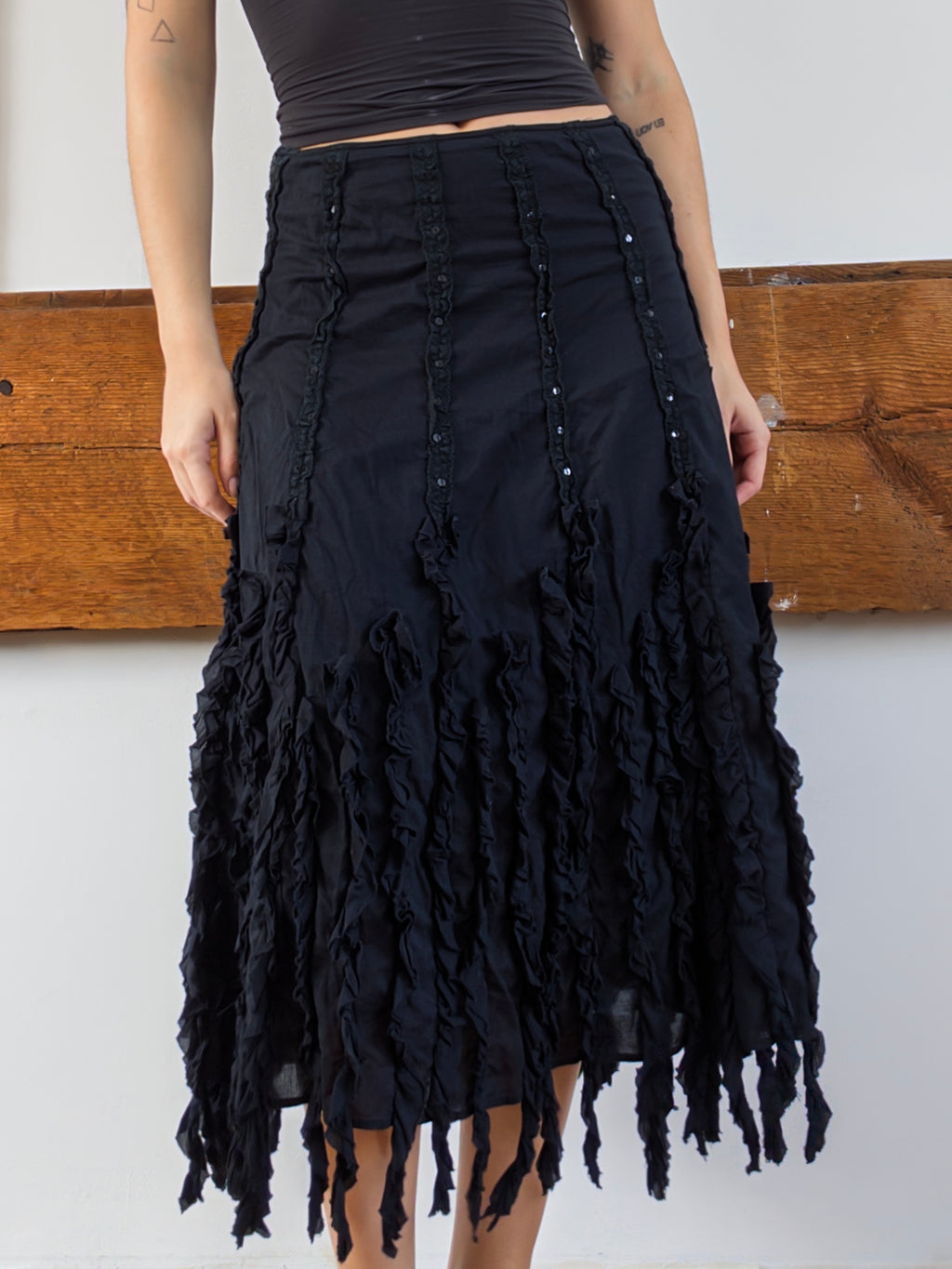 Ruffle Midi Skirt
