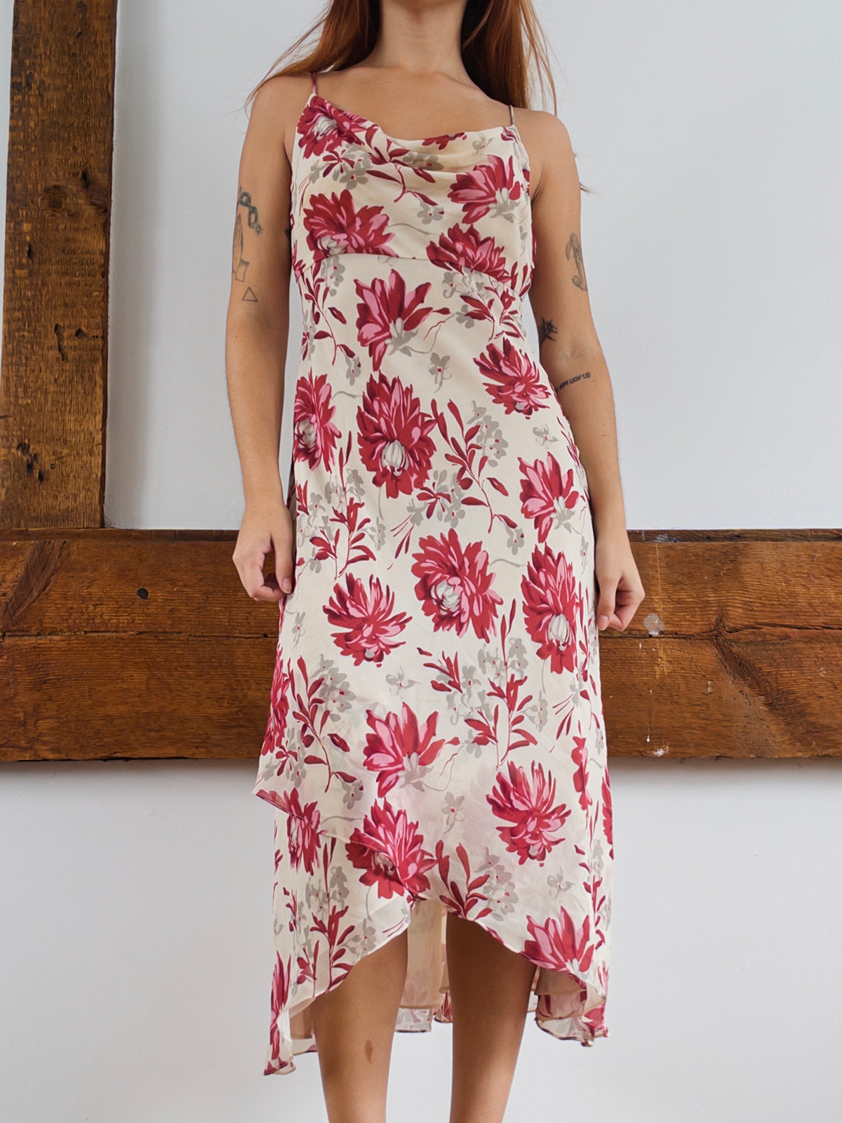 Silk Cowl Dress