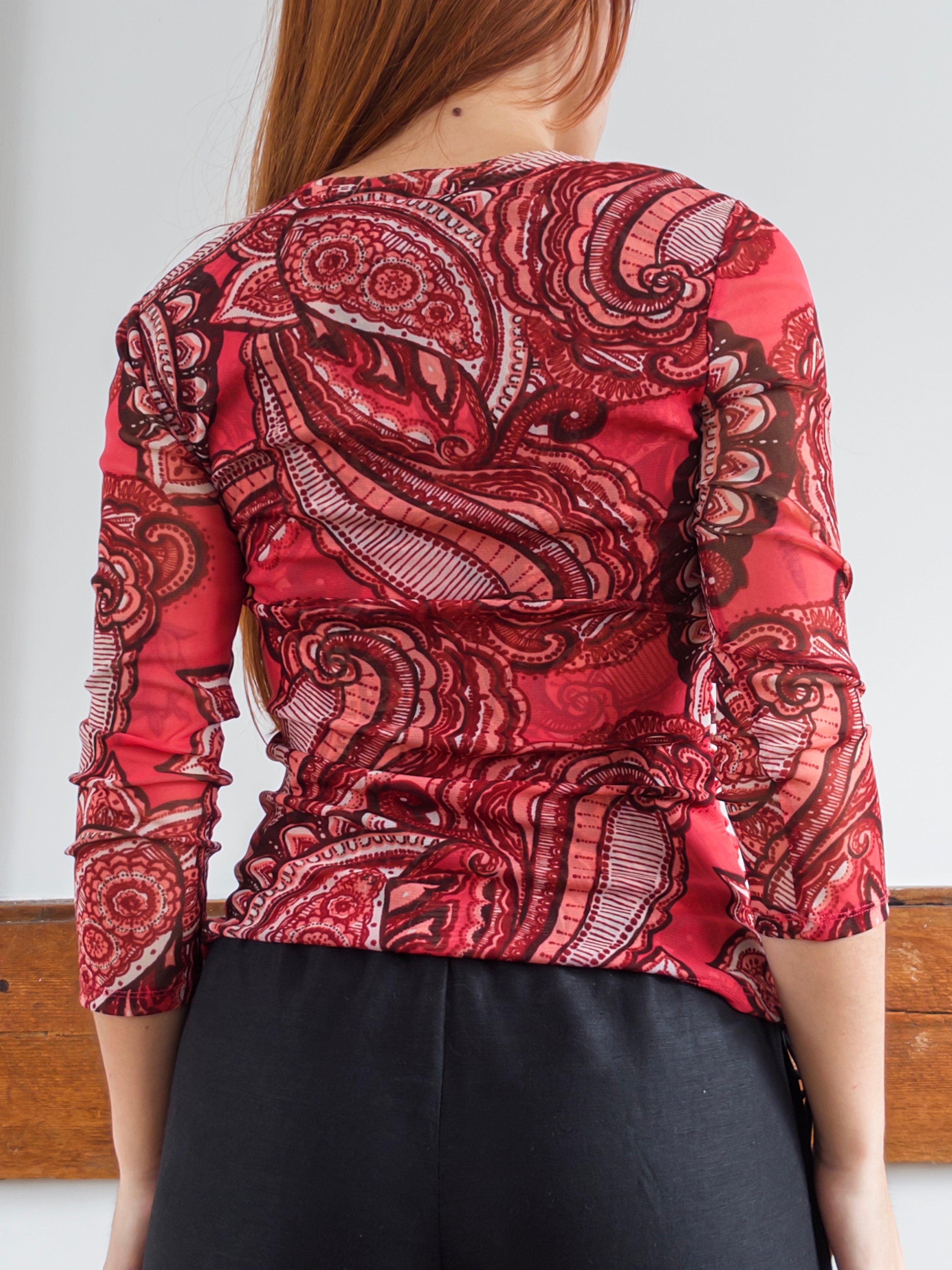 Paisley Mesh Top