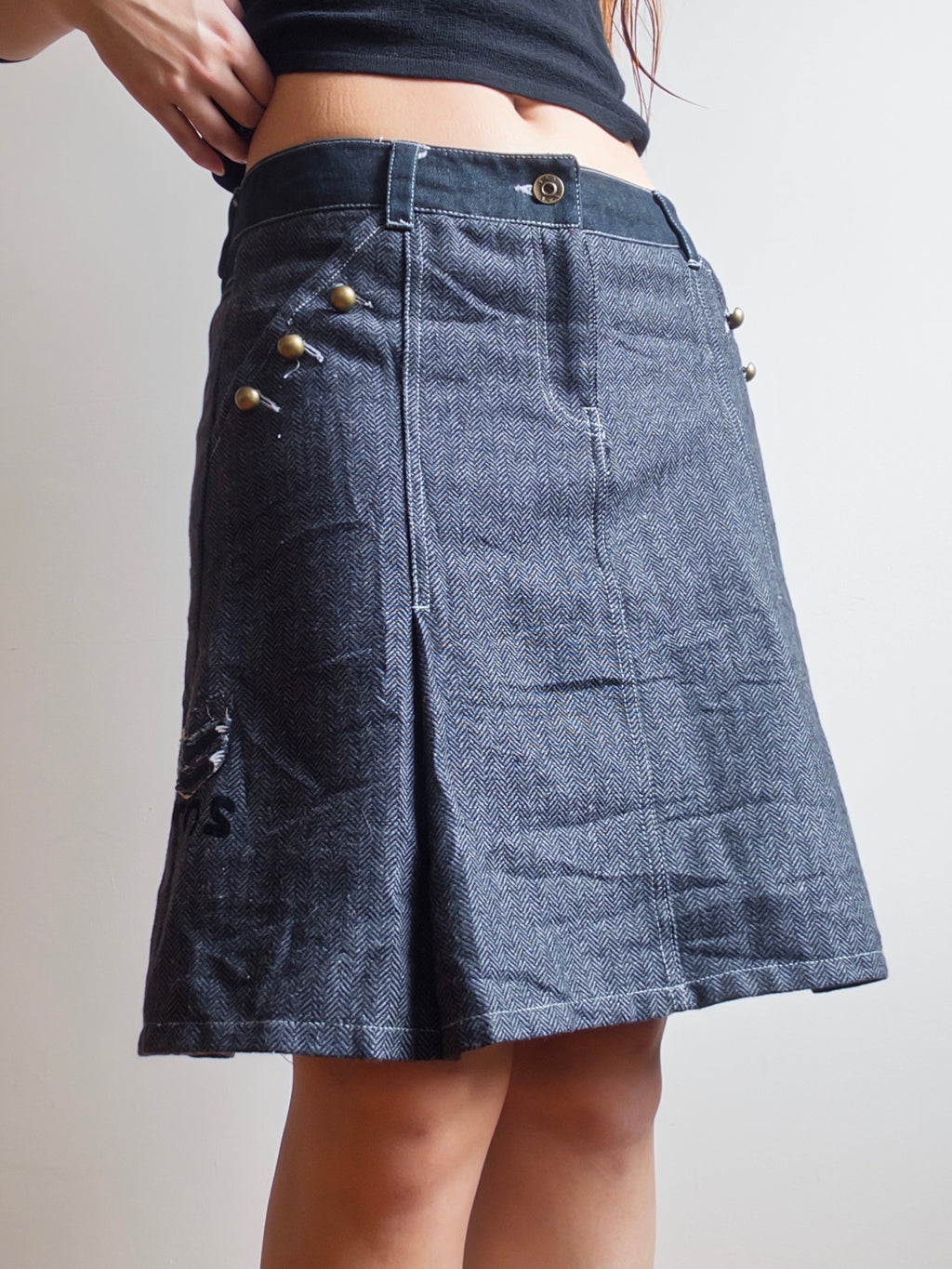 Herringbone Pleated Mini