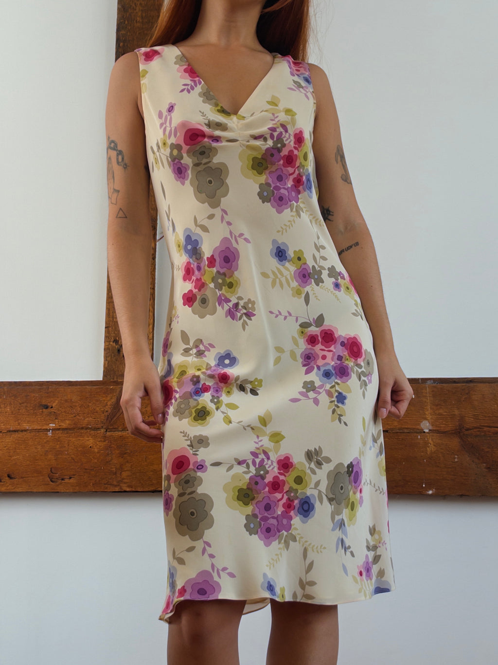 Silk Floral Midi Dress