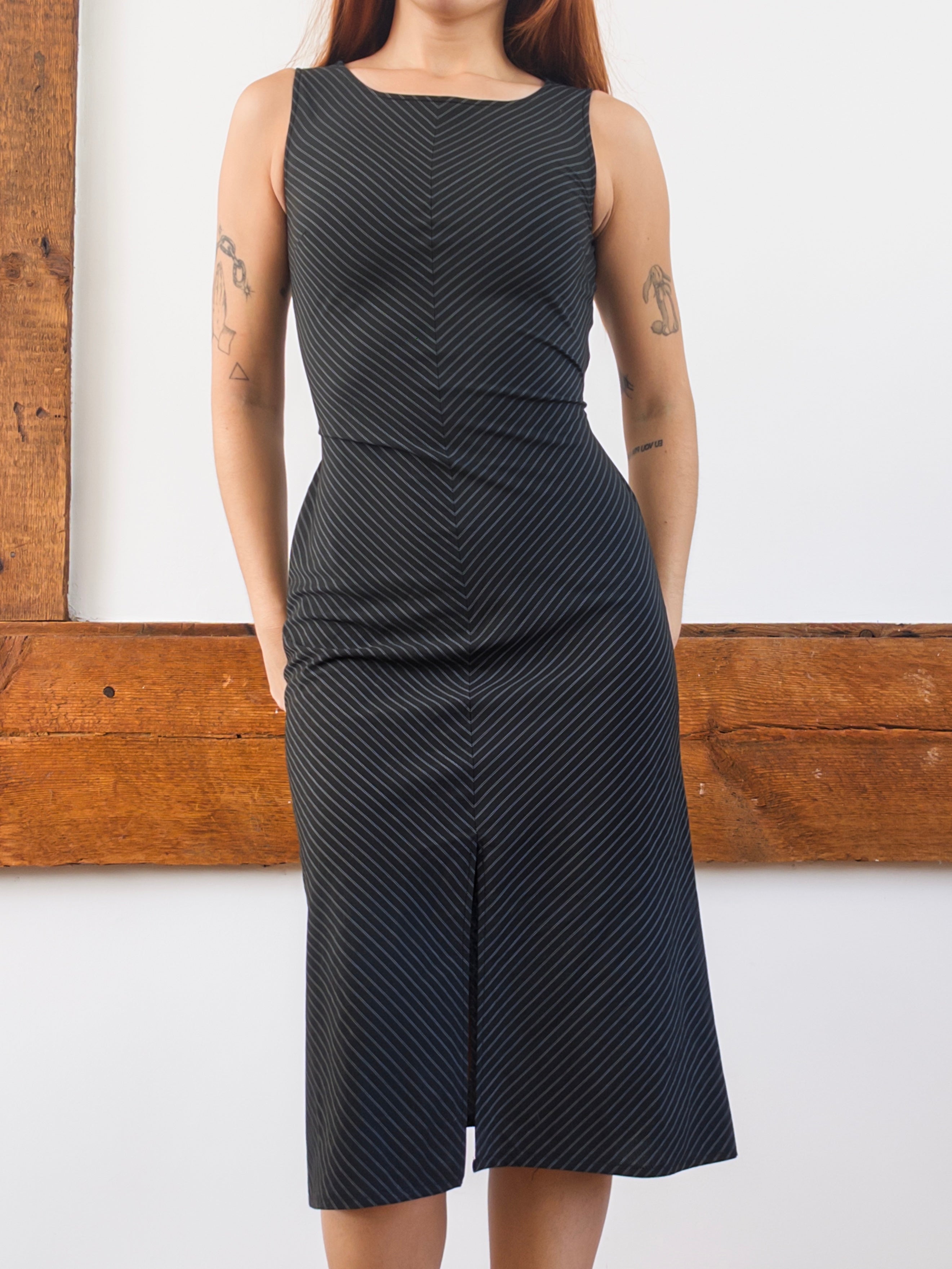 Pinstripe Midi Dress