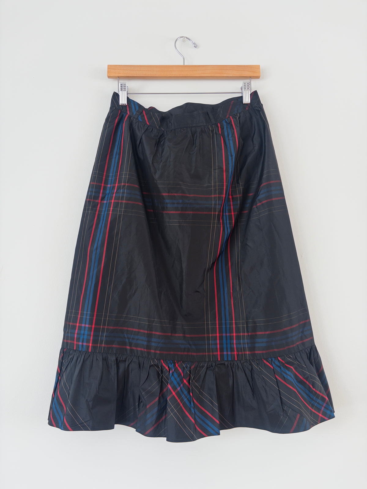 Plaid Ruffle Midi