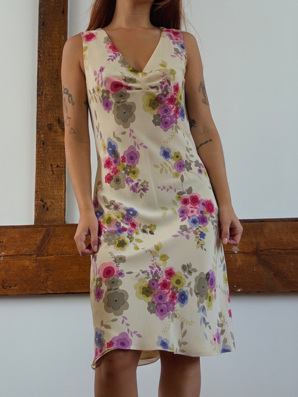 Silk Floral Midi Dress