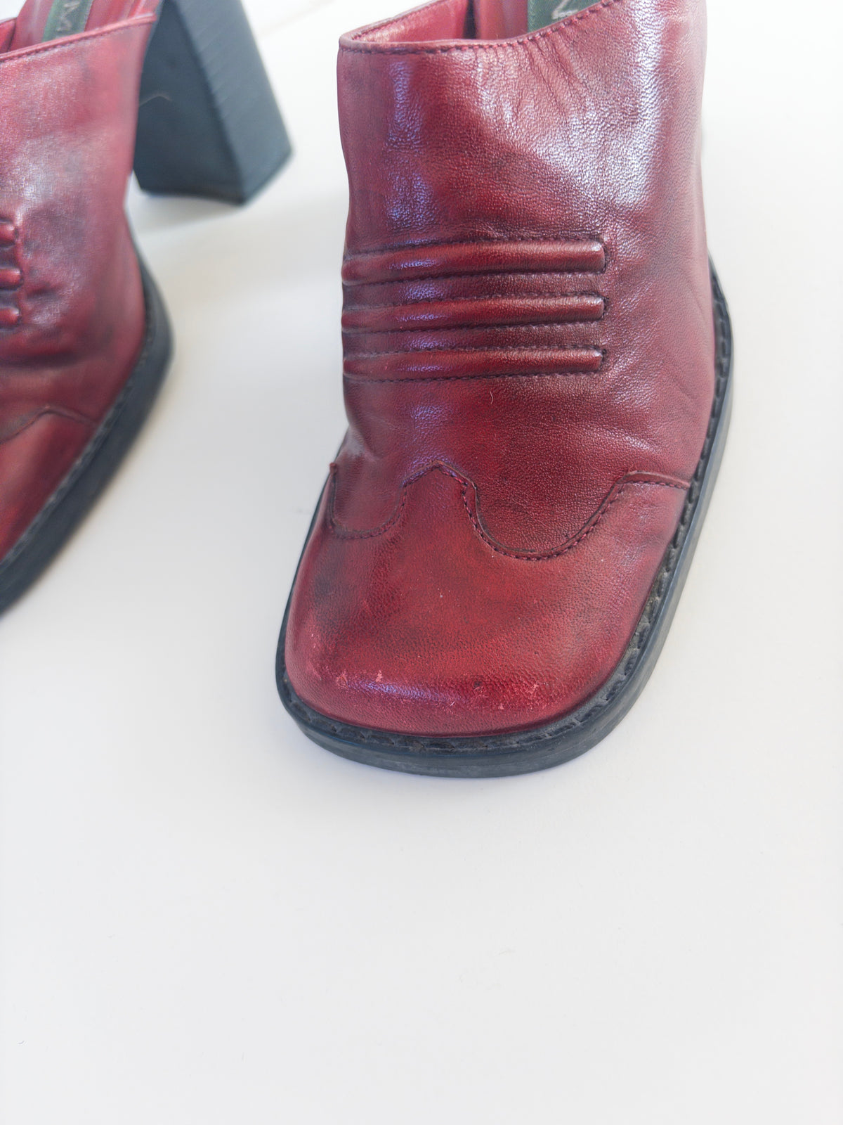 Red Leather Mules
