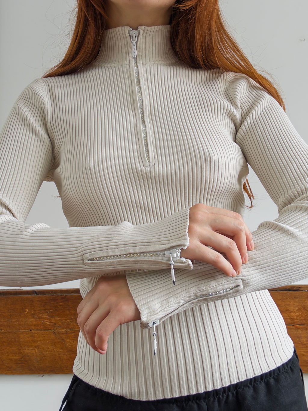 Zip-Up Mock Neck