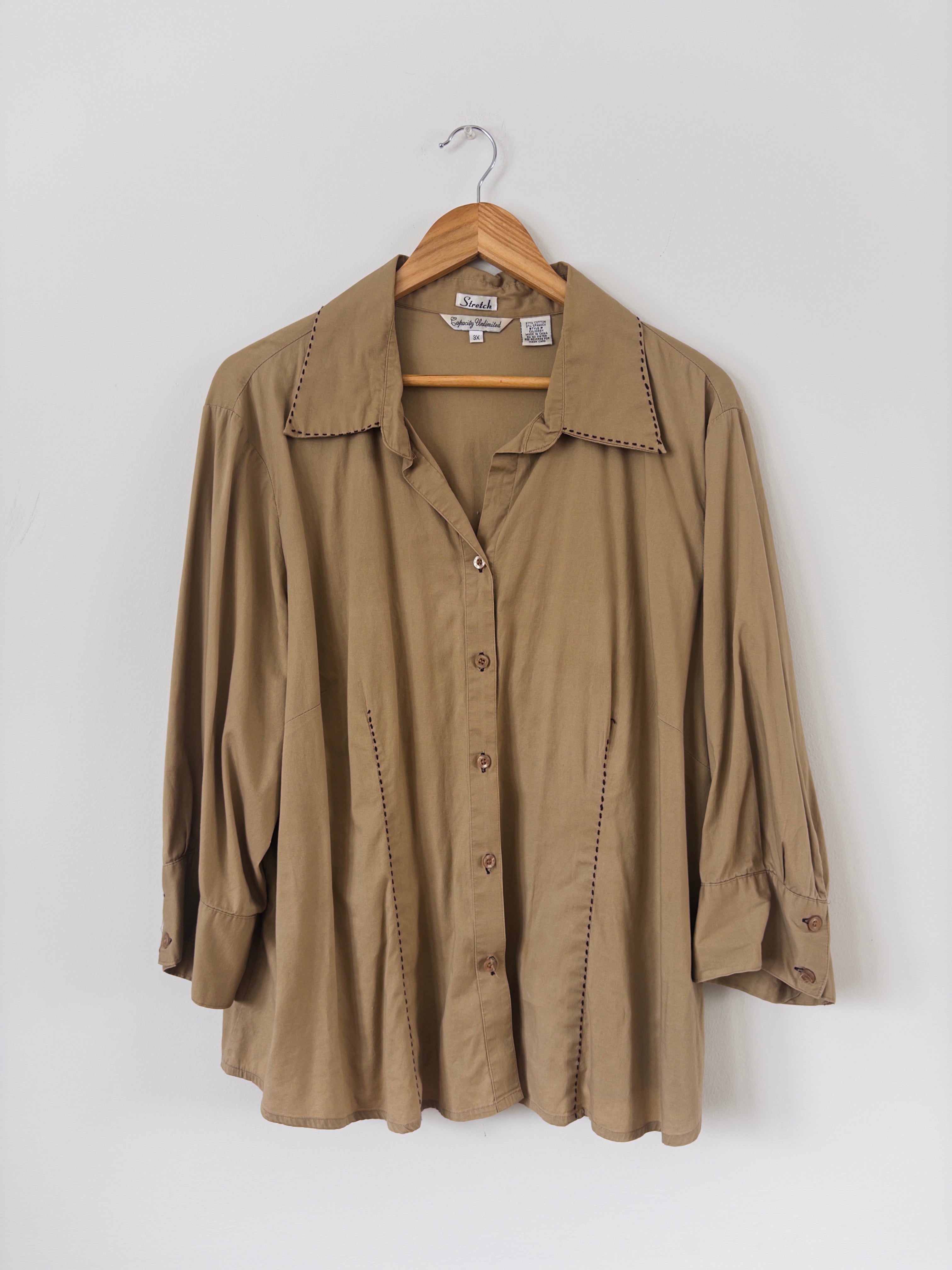 Contrast Stitch Button Down