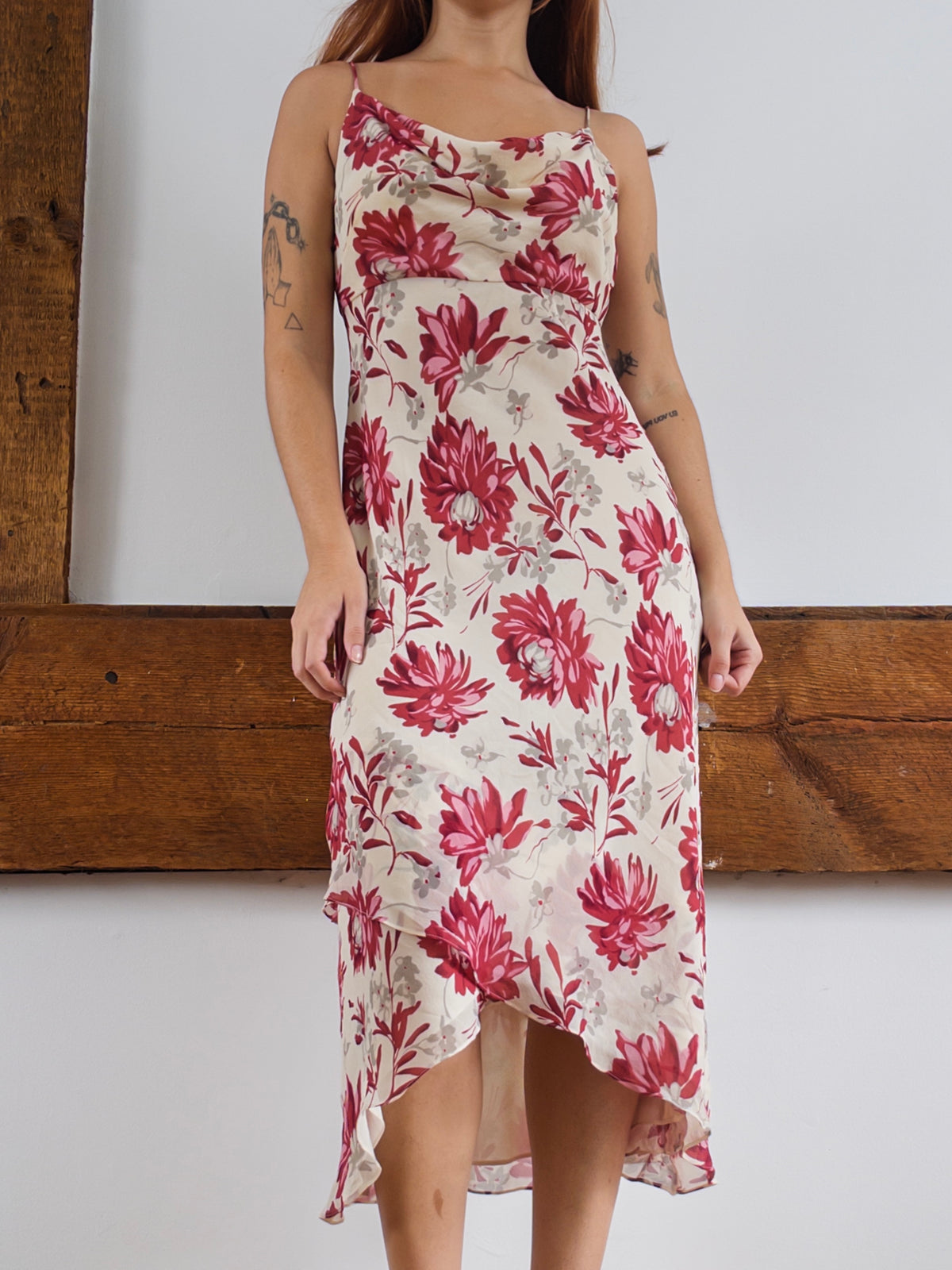 Silk Cowl Dress