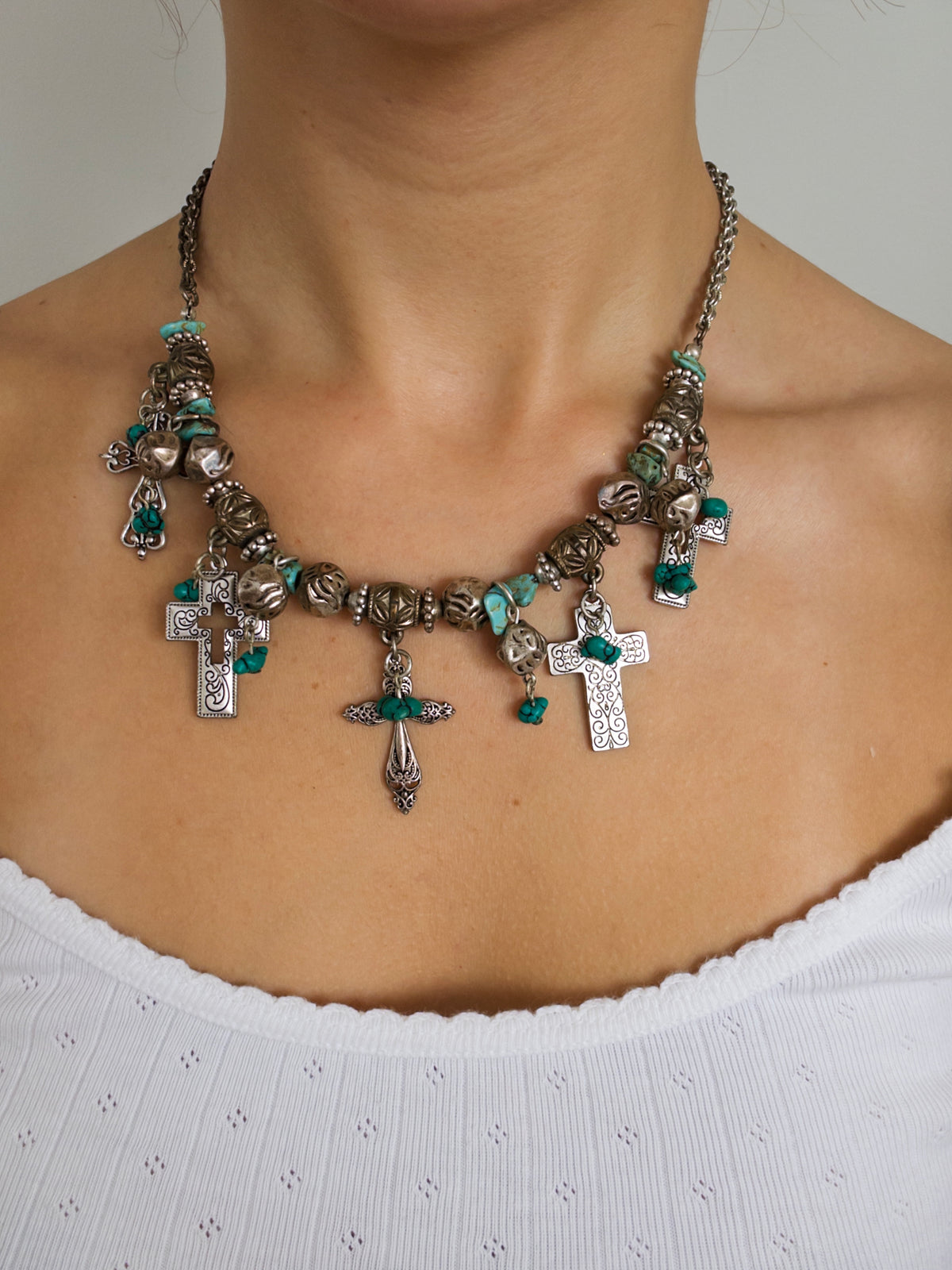 Turquoise Crucifix Necklace