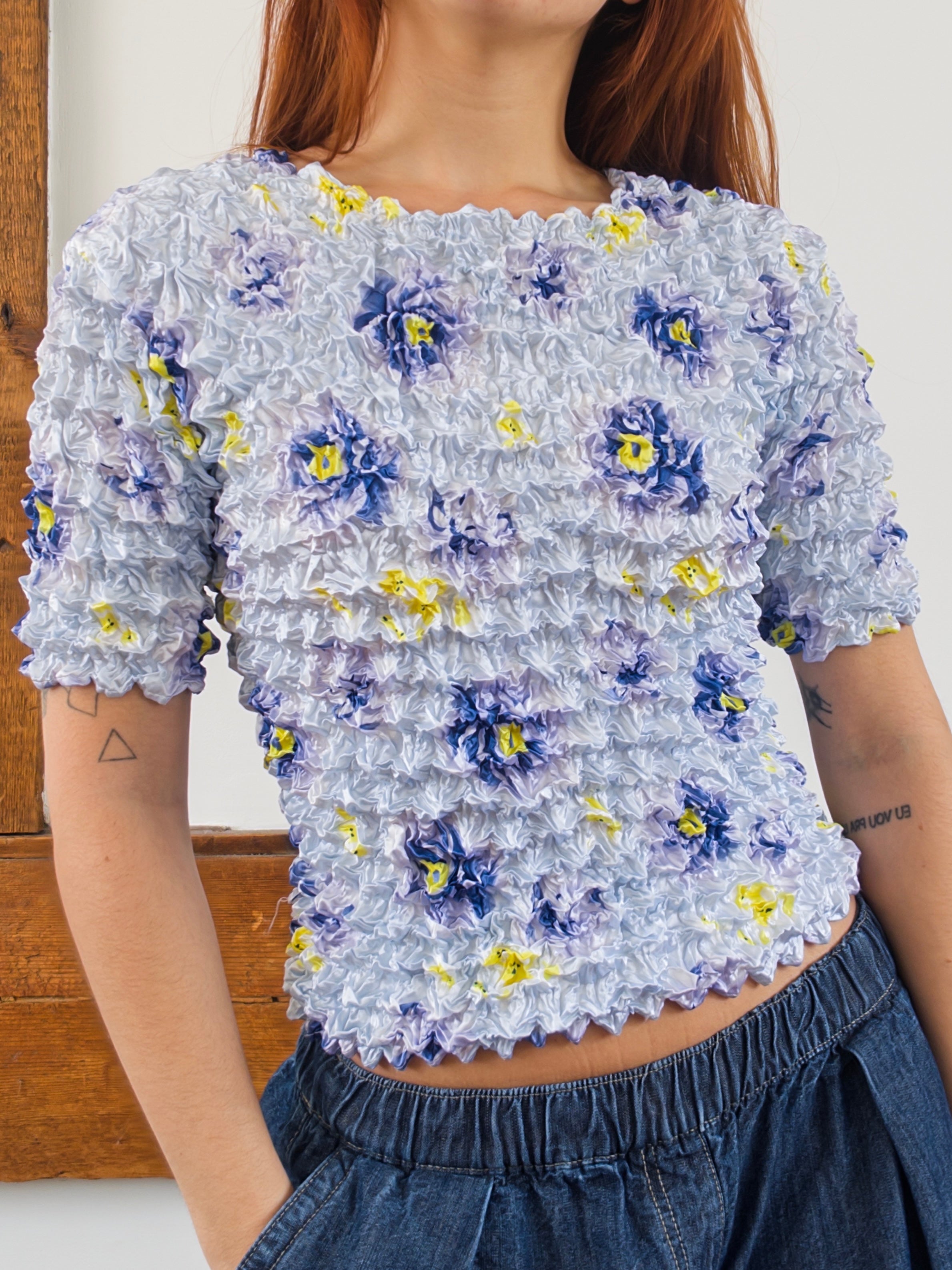 Blue Popcorn Top