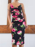 Floral Cowl Dress