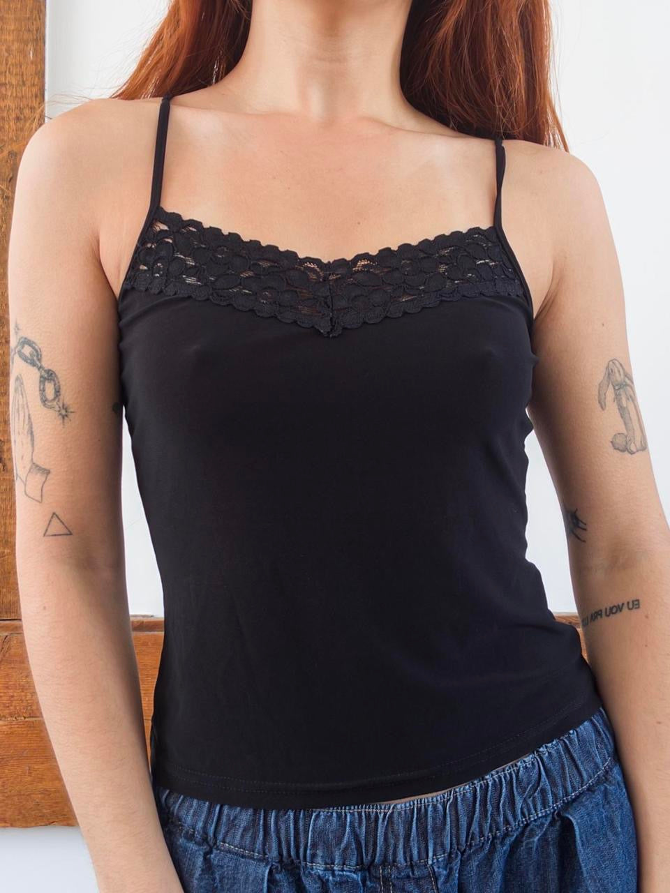 Slinky Lace Trim Tank
