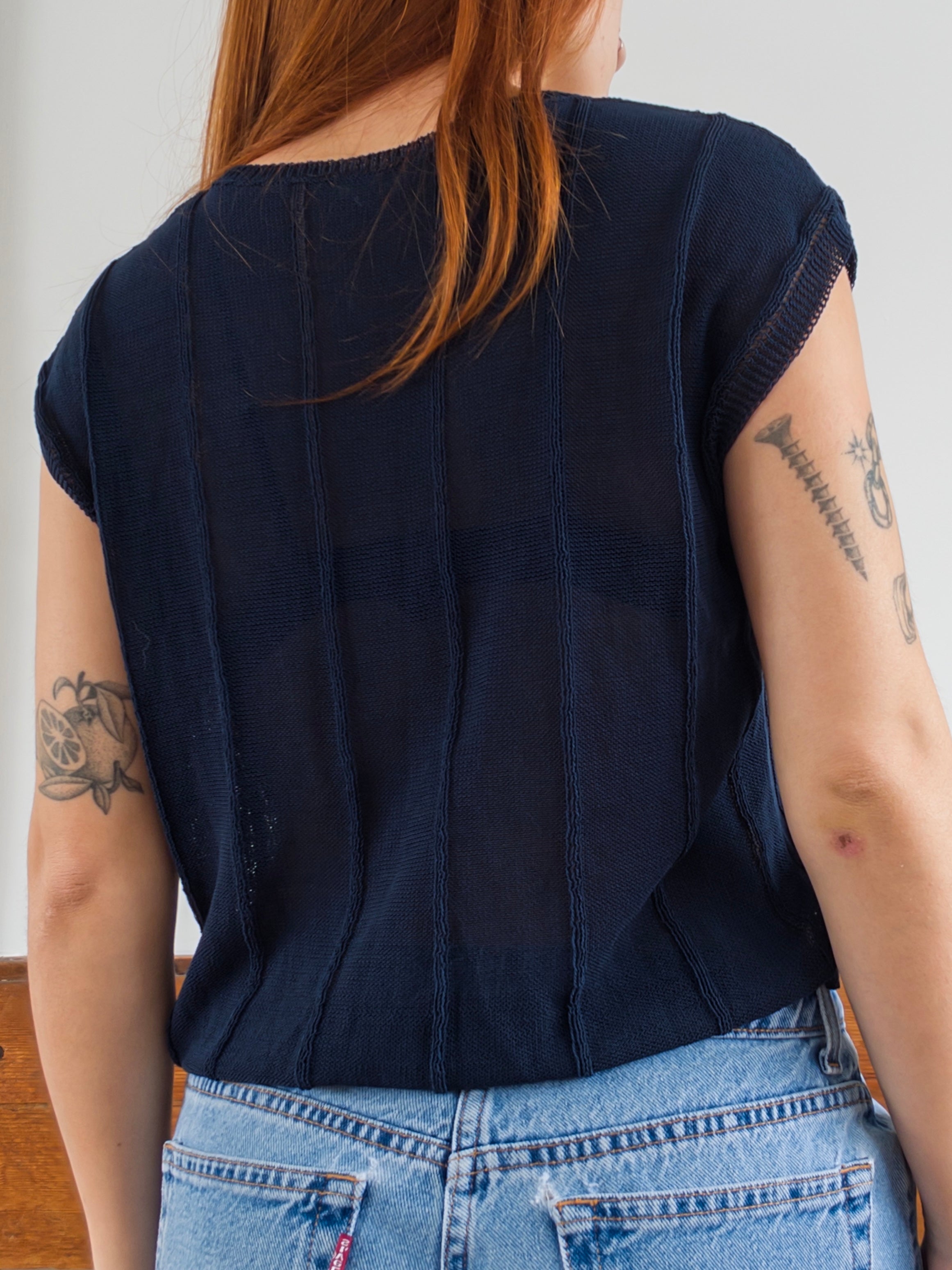 Navy Knit Tee