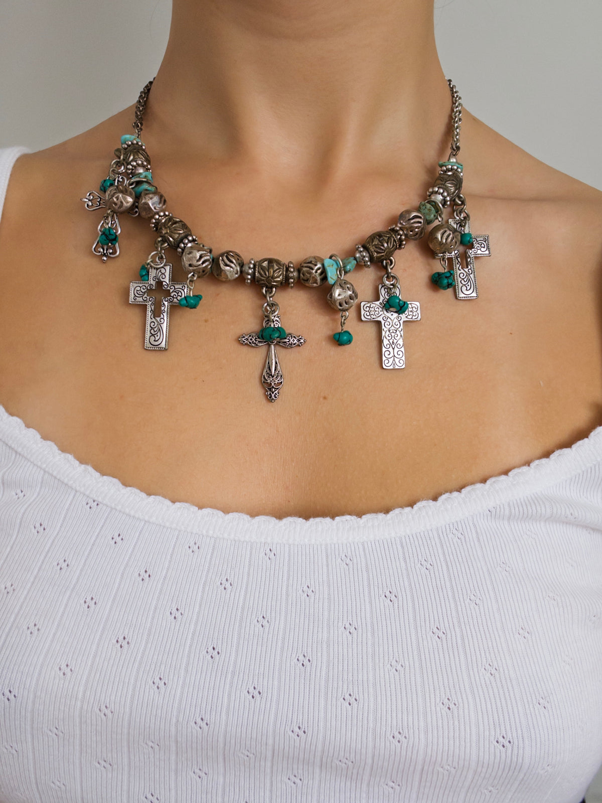 Turquoise Crucifix Necklace