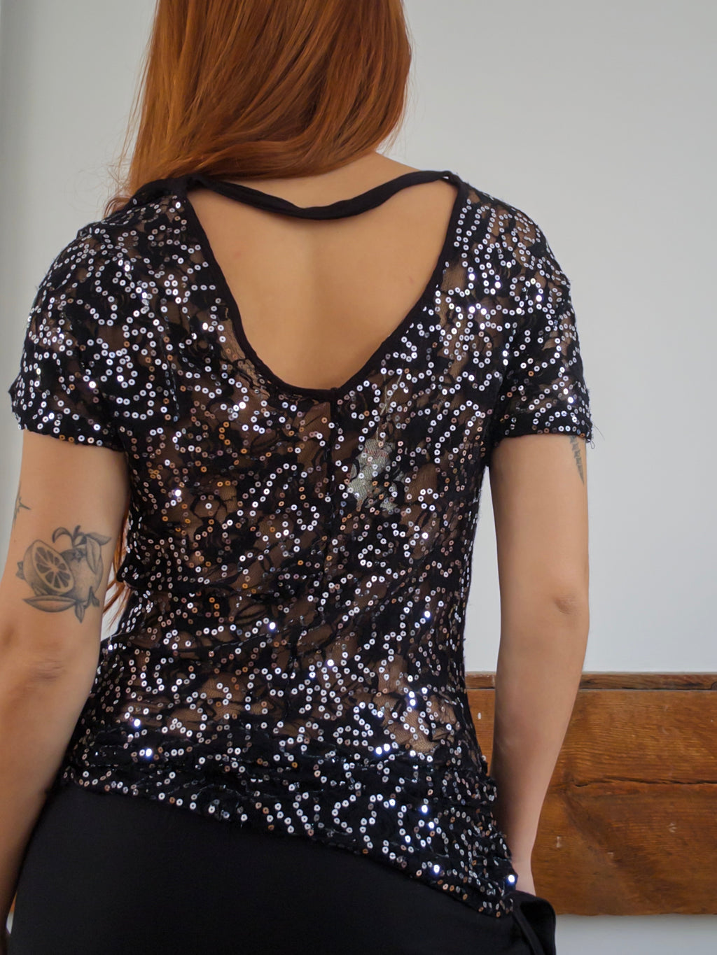 Ruched Sequin Top