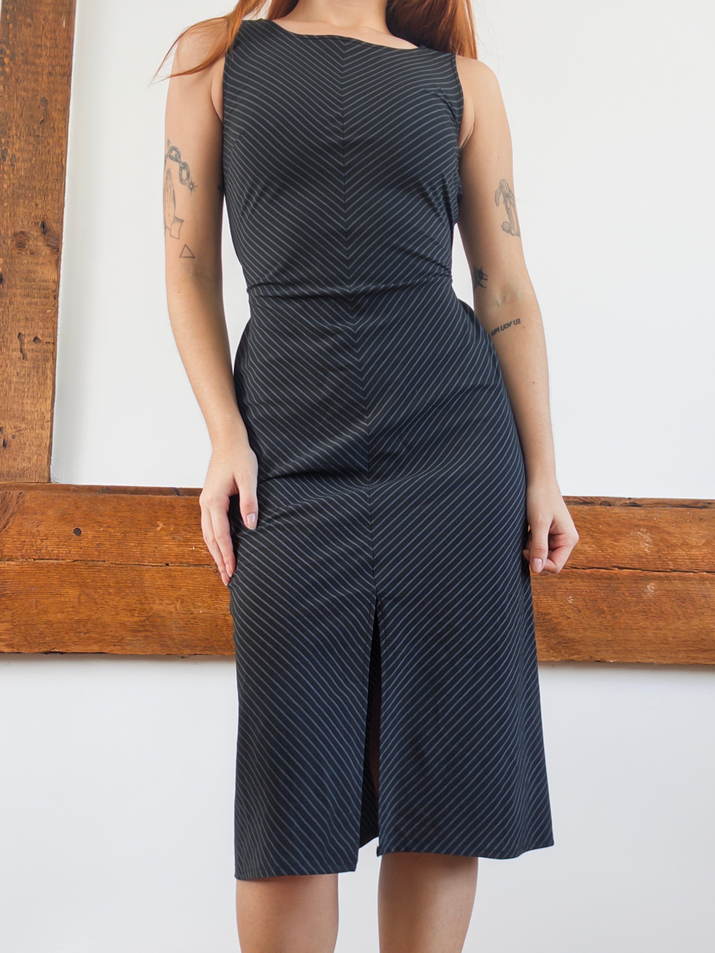 Pinstripe Midi Dress