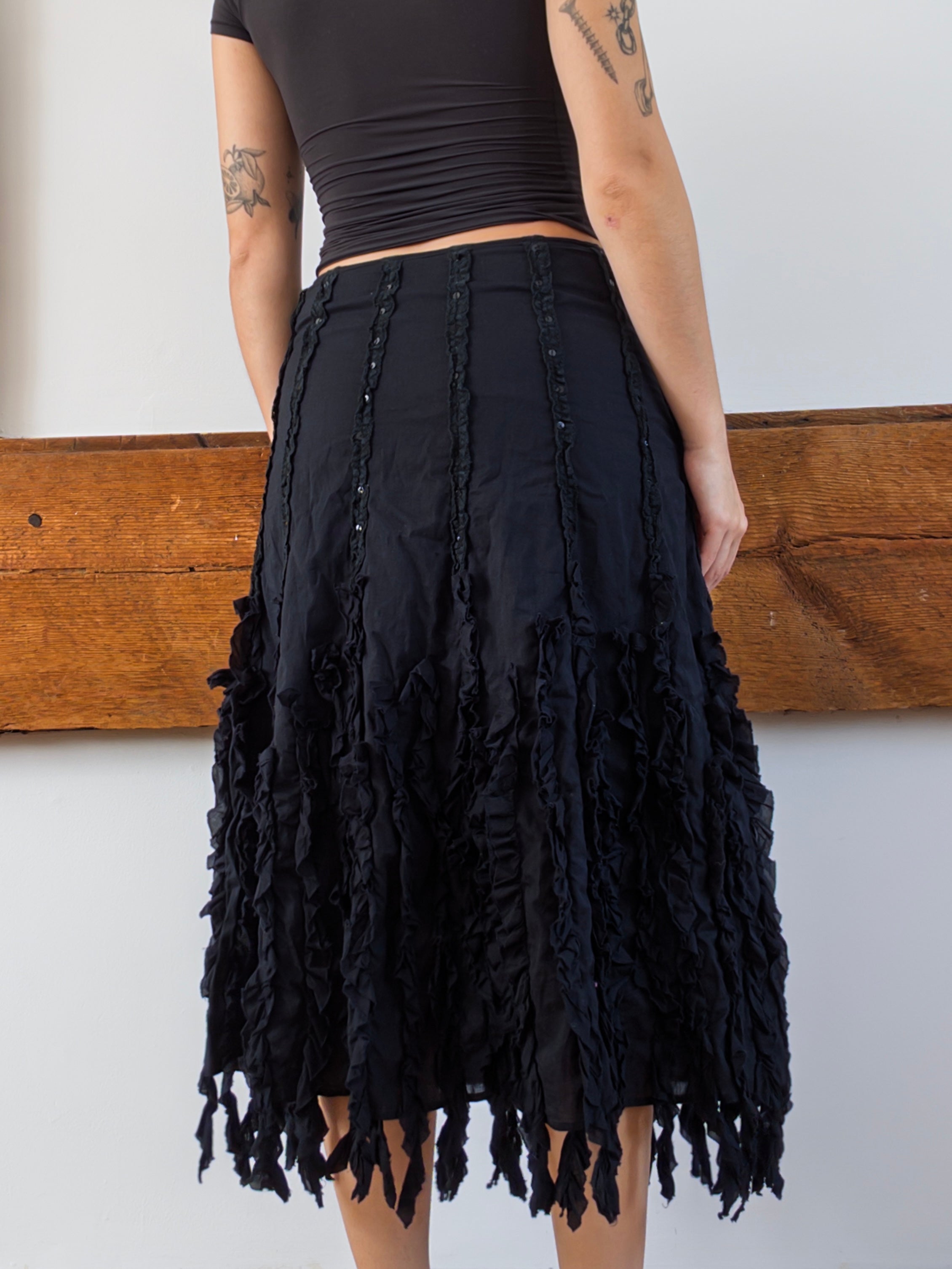 Ruffle Midi Skirt