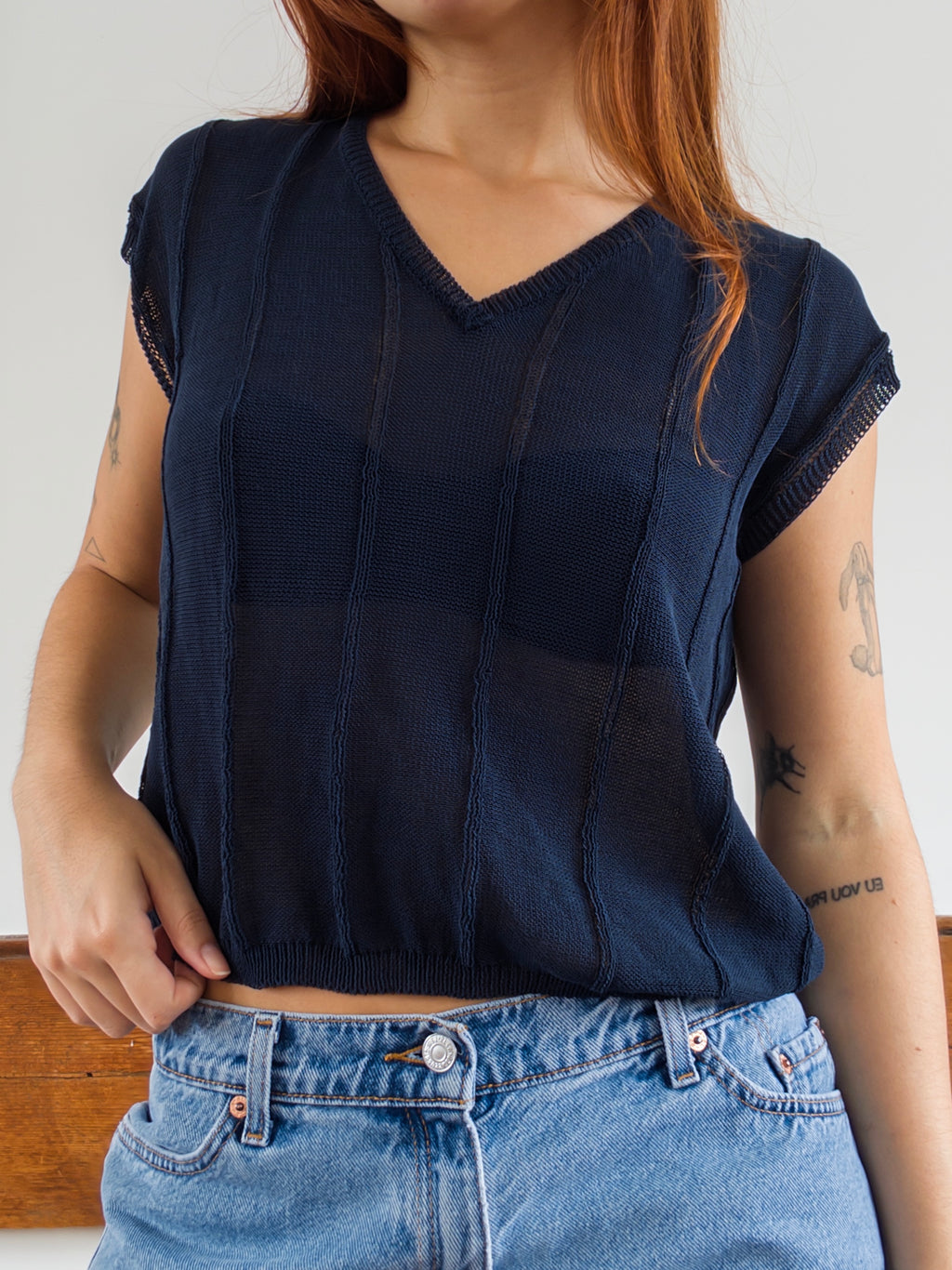 Navy Knit Tee