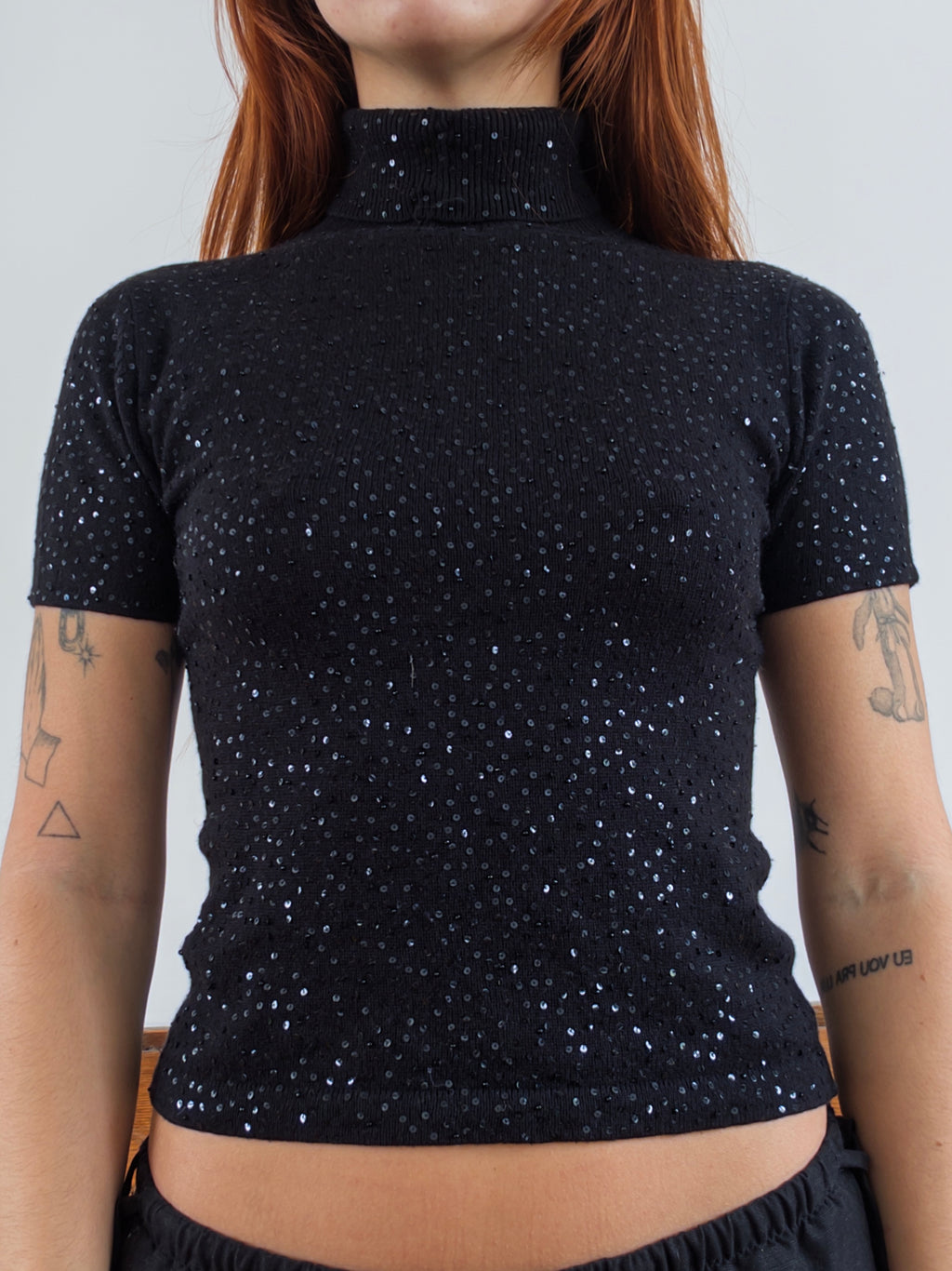 Black Sequin Turtleneck