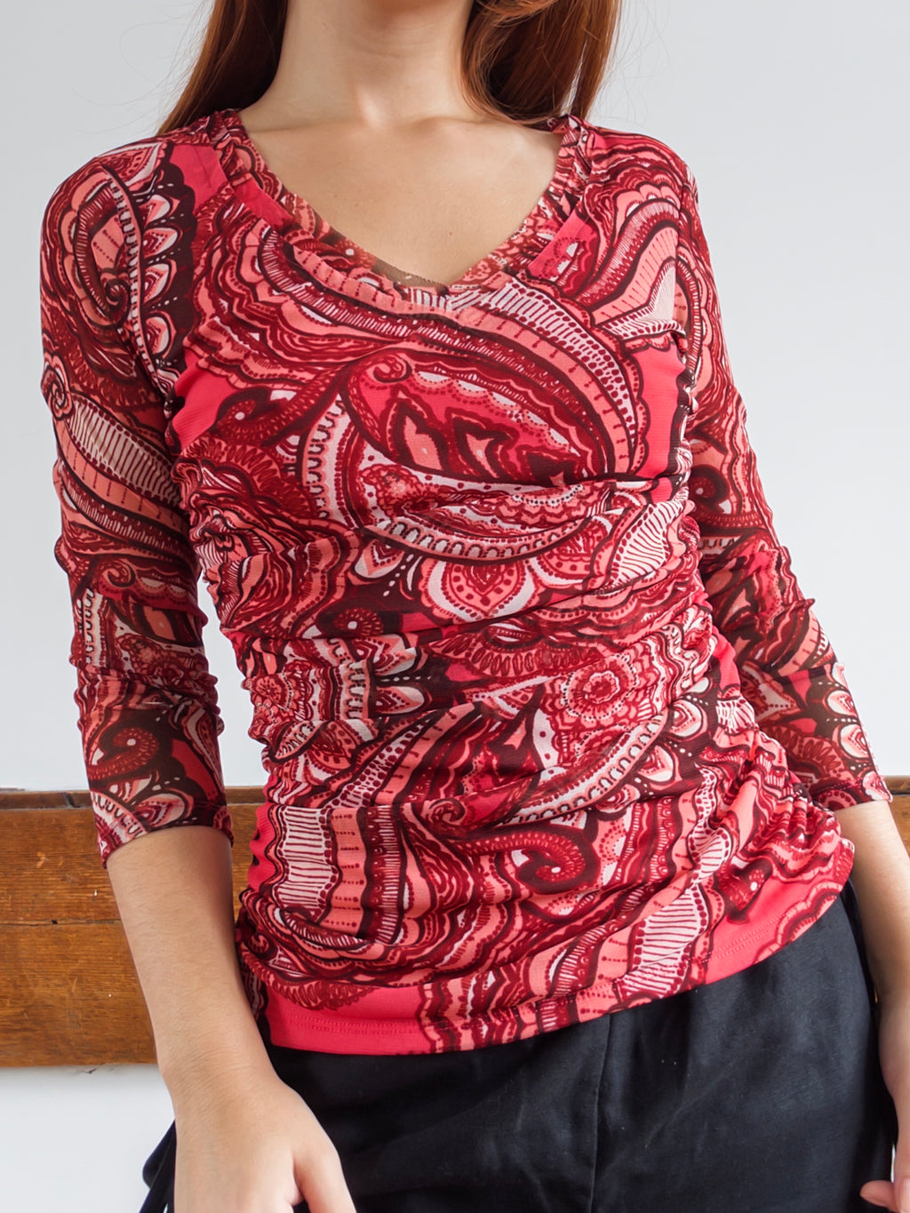 Paisley Mesh Top