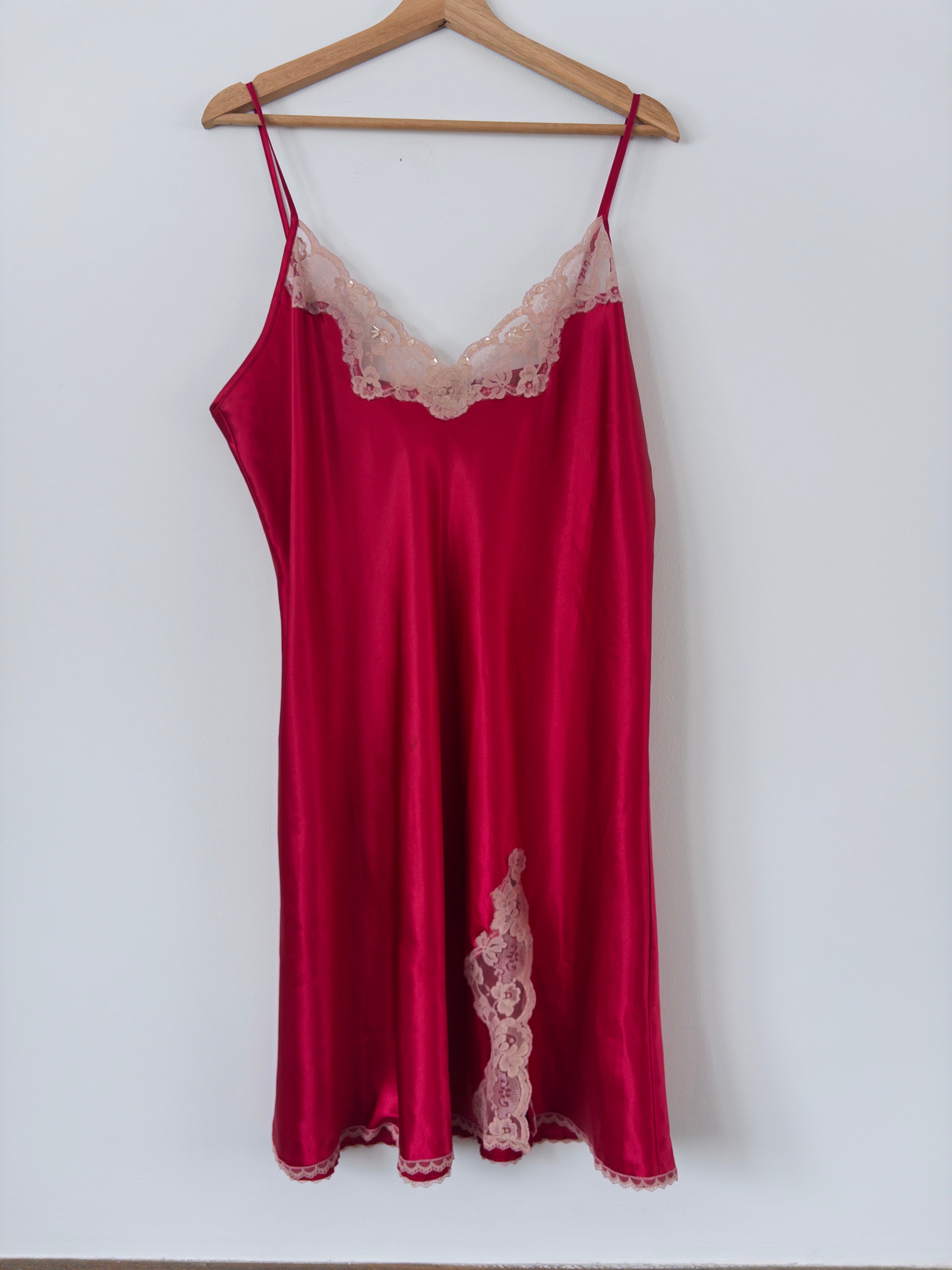 Red Mini Slip Dress