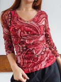 Paisley Mesh Top
