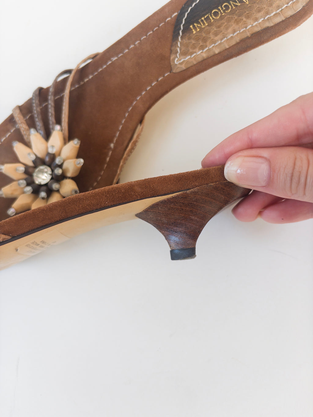 Leather Beaded Sandals
