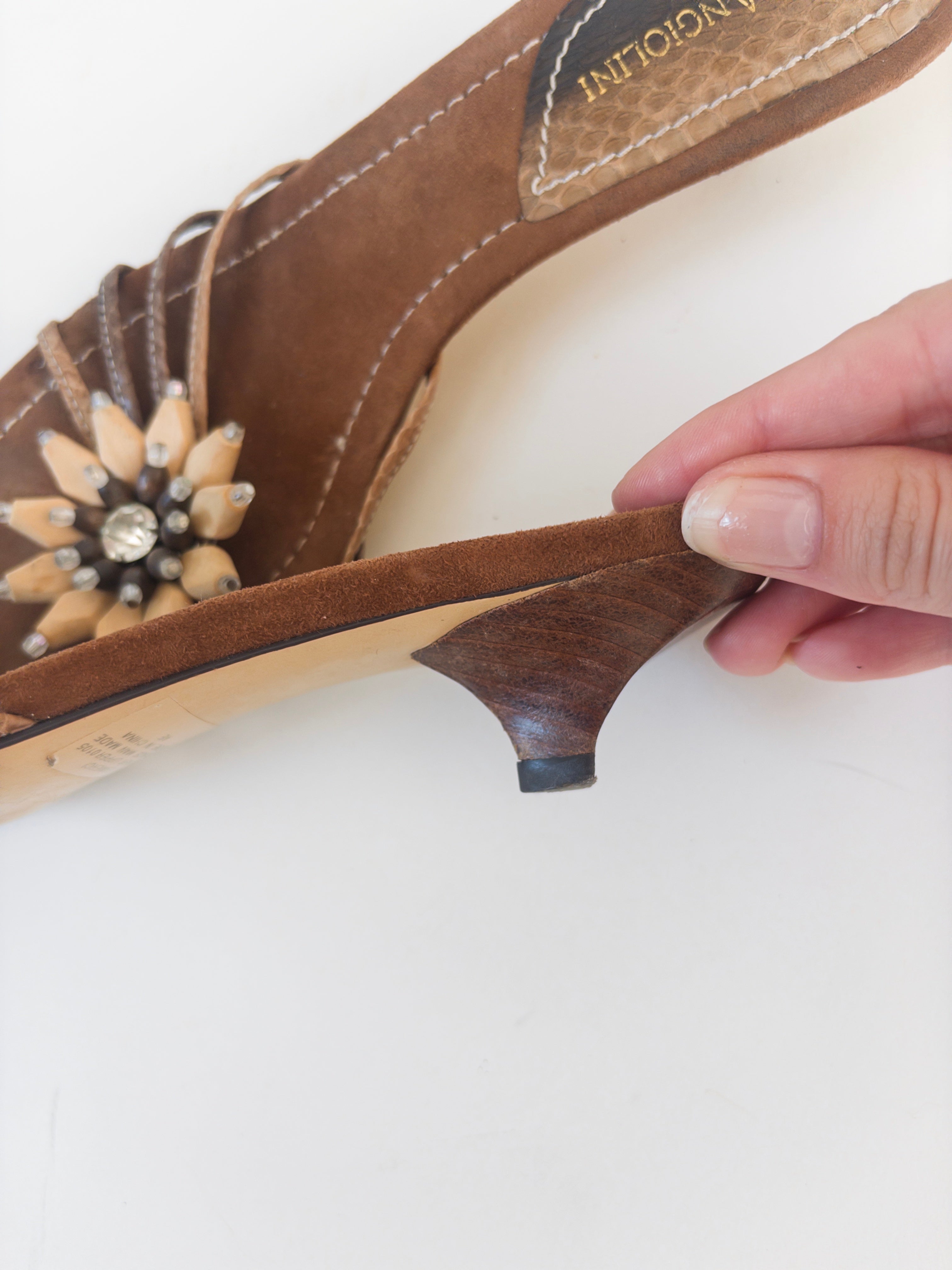 Leather Beaded Sandals