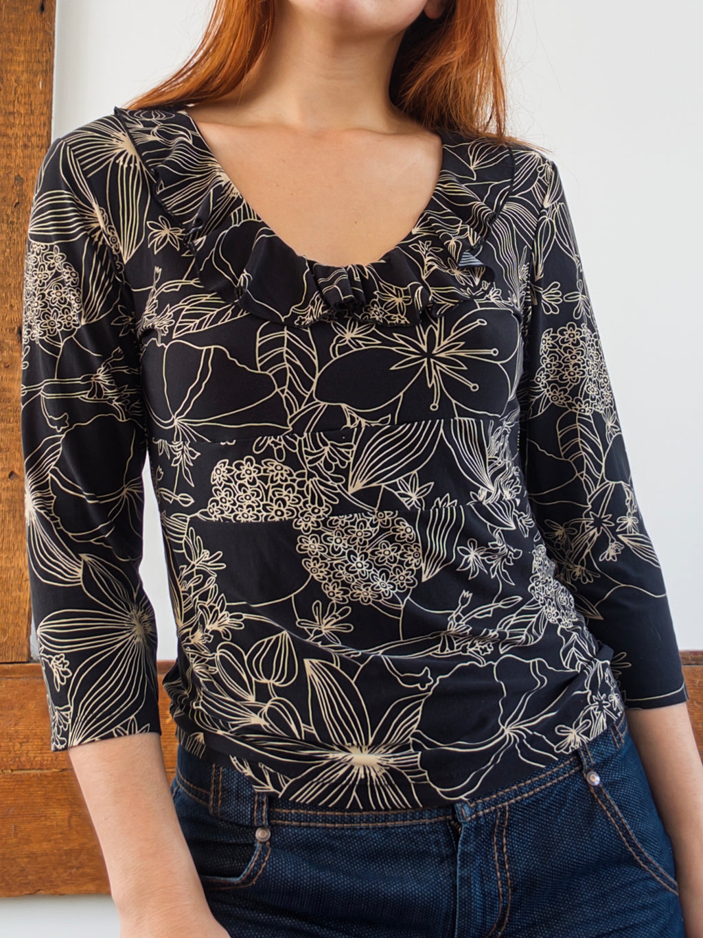 Floral Ruffle Top