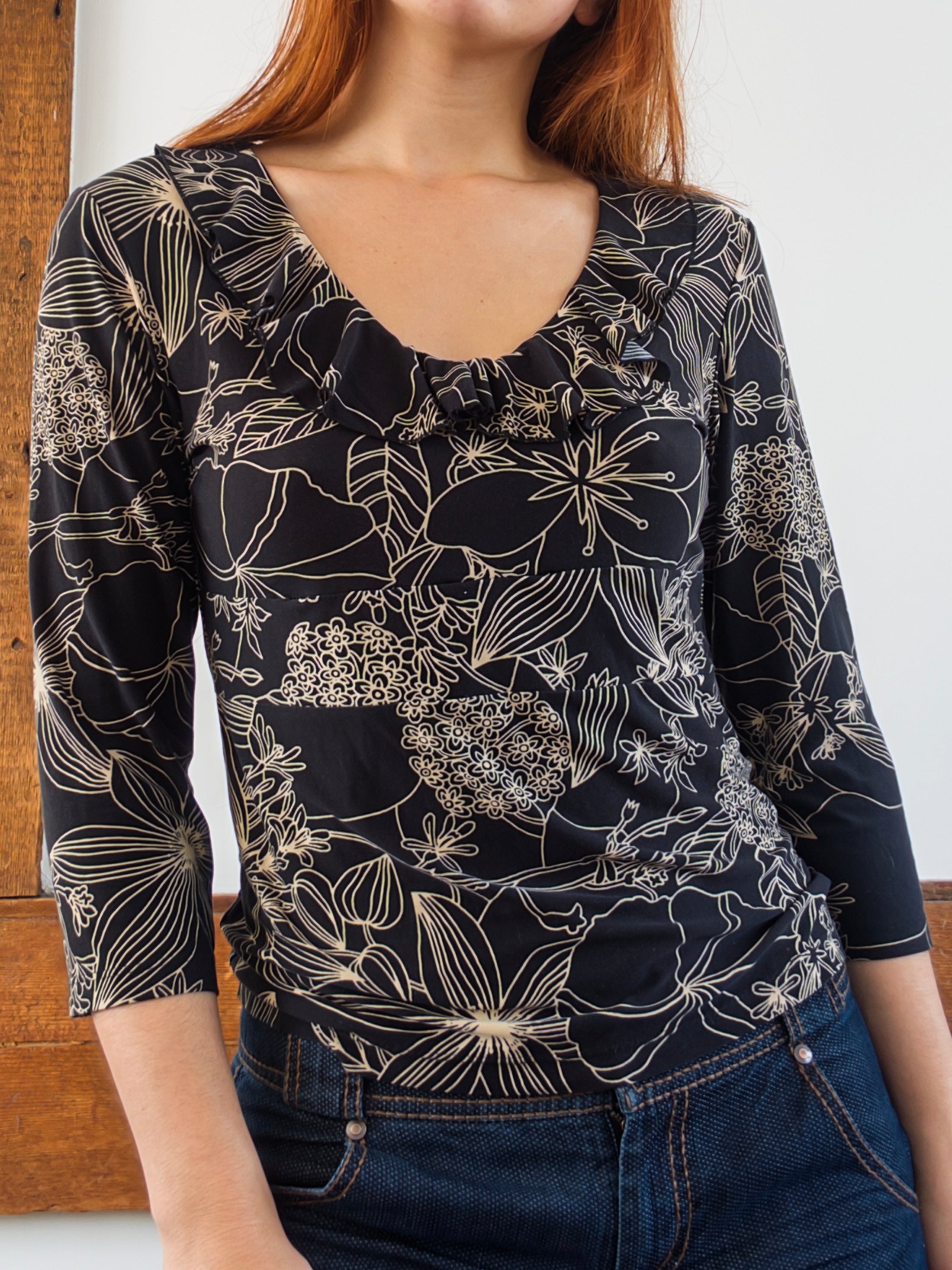 Floral Ruffle Top