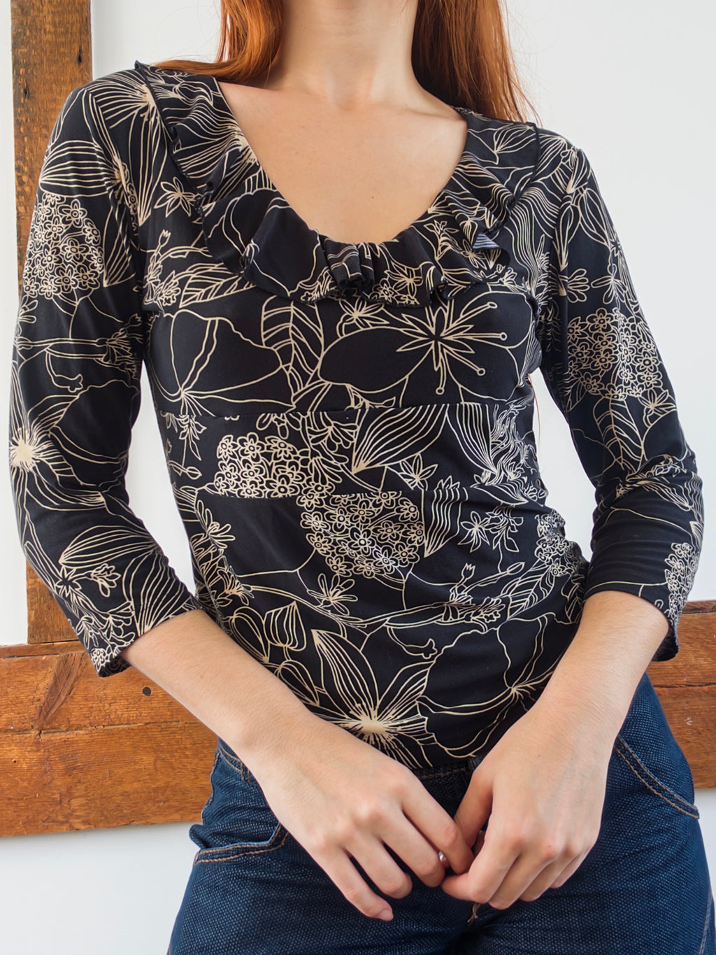 Floral Ruffle Top