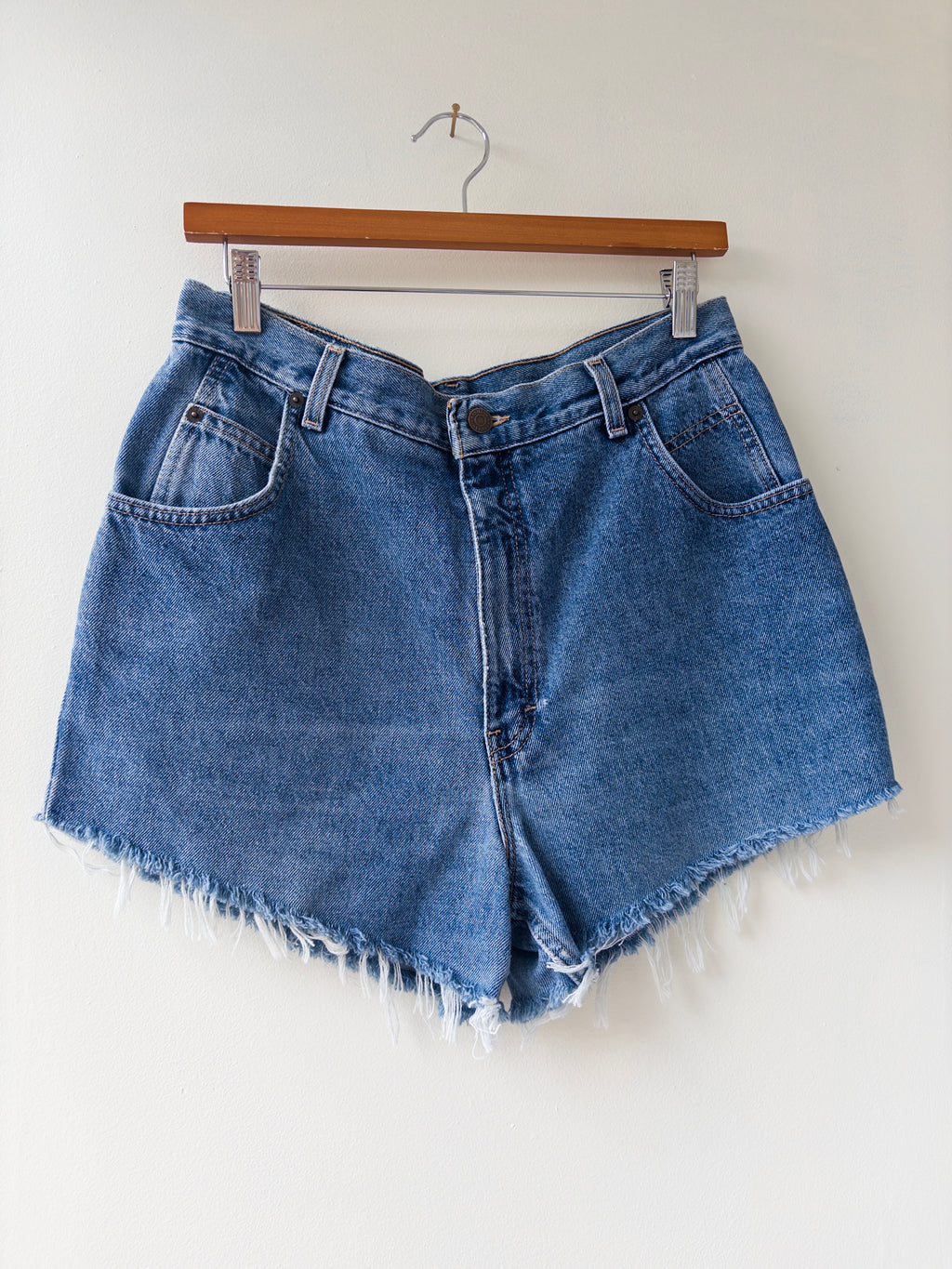 High-rise Midwash Denim Shorts