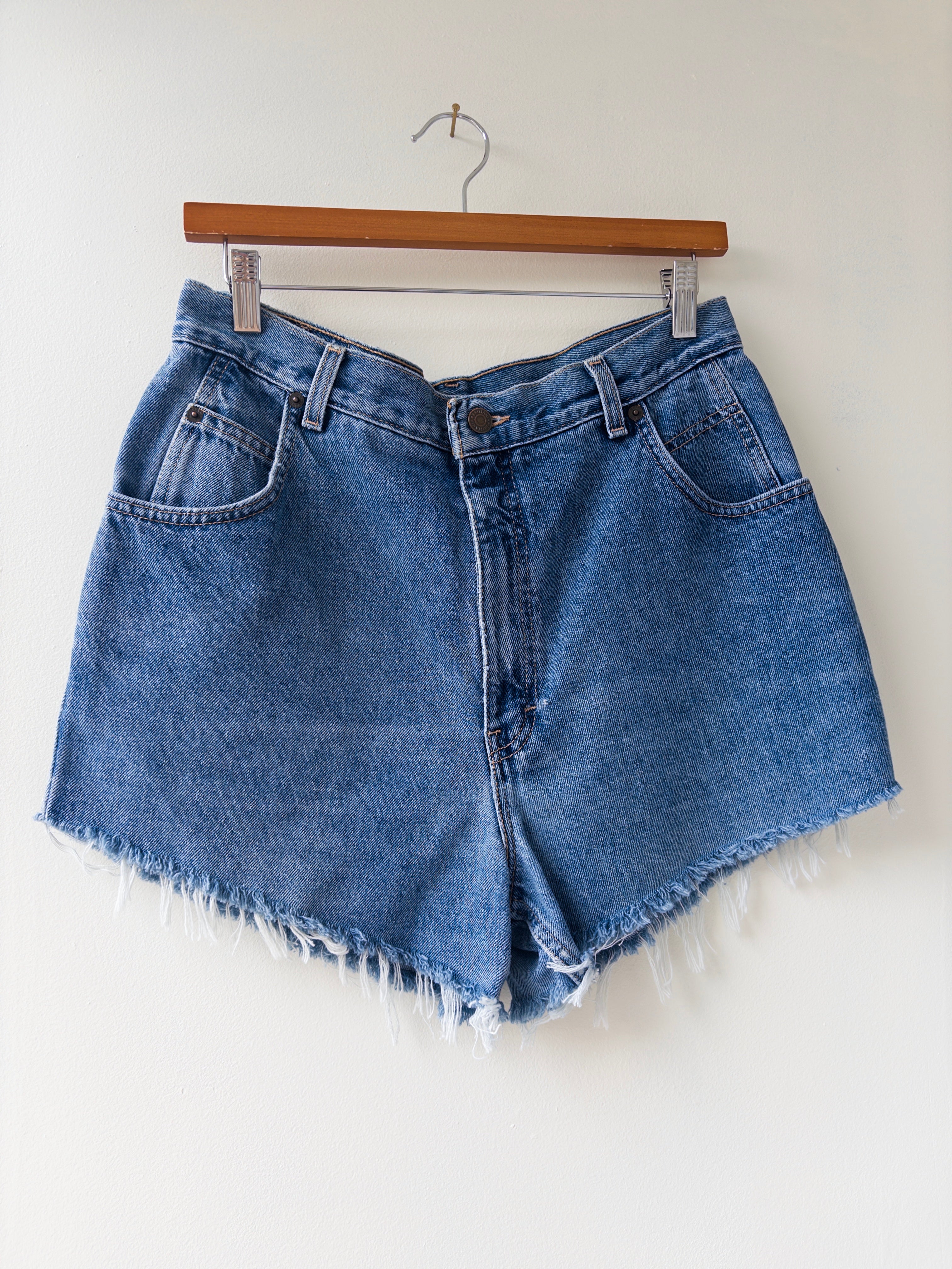 High-rise Midwash Denim Shorts