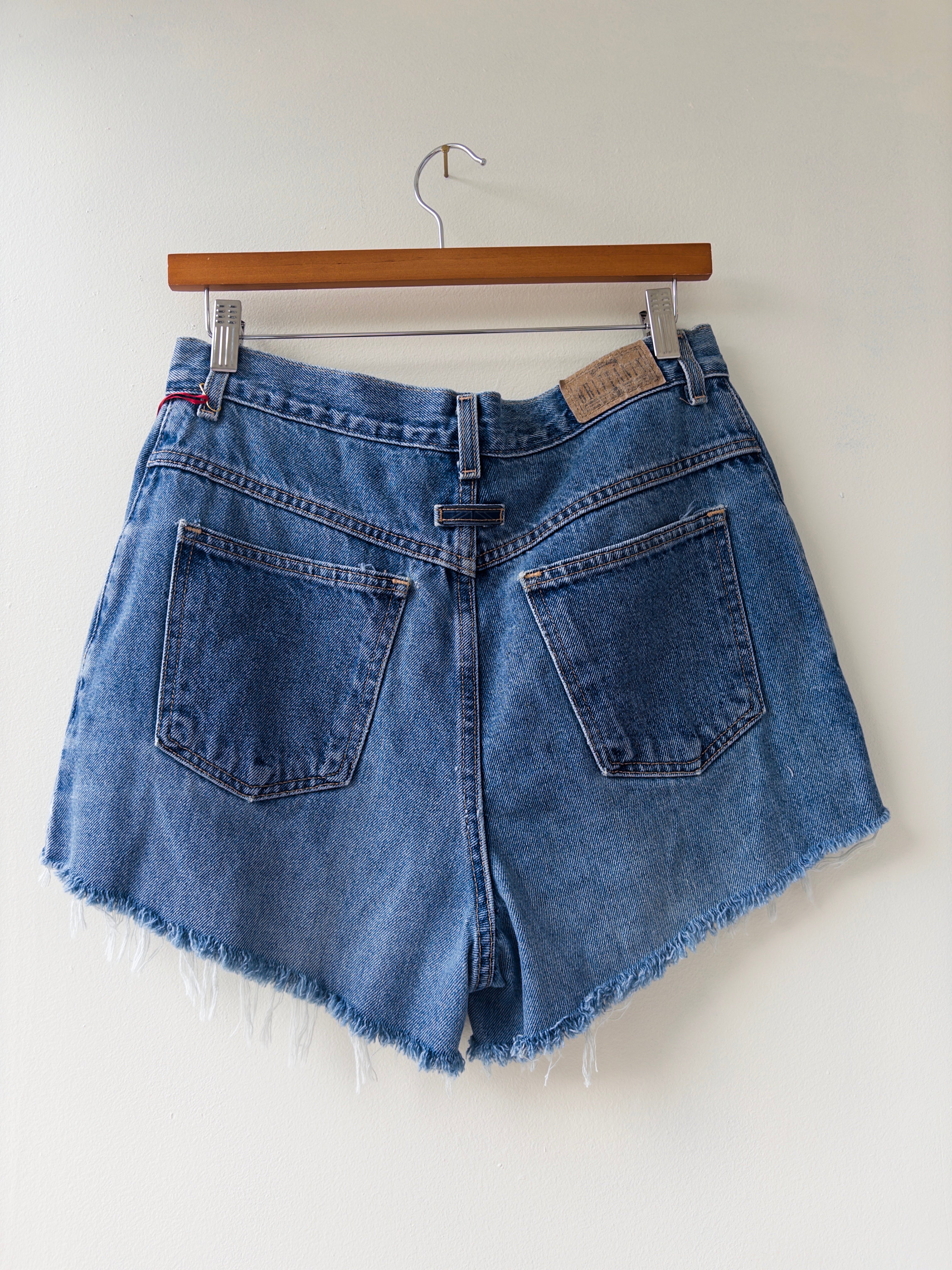 High-rise Midwash Denim Shorts