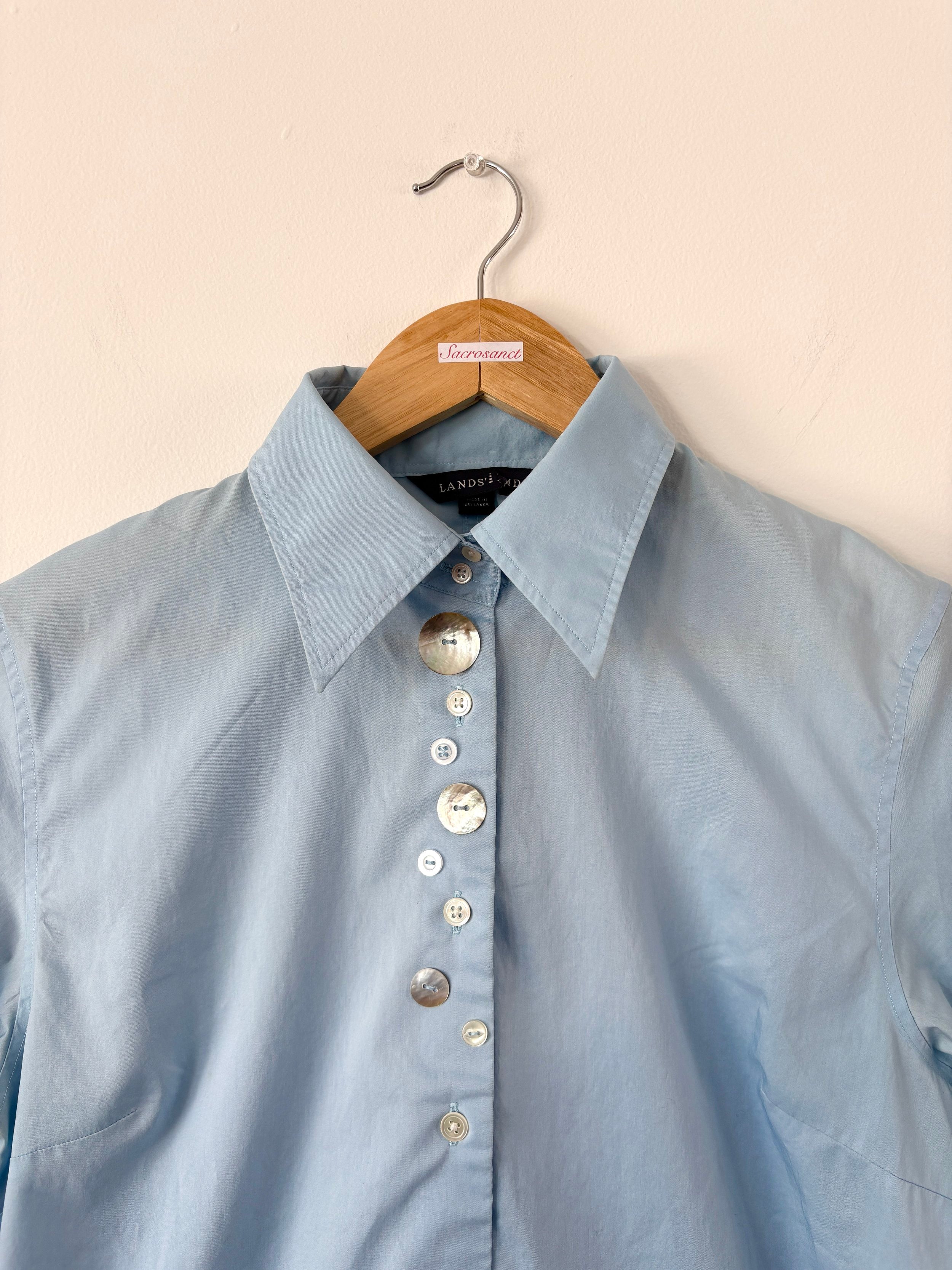 Mother of Pearl Button Down - Blue